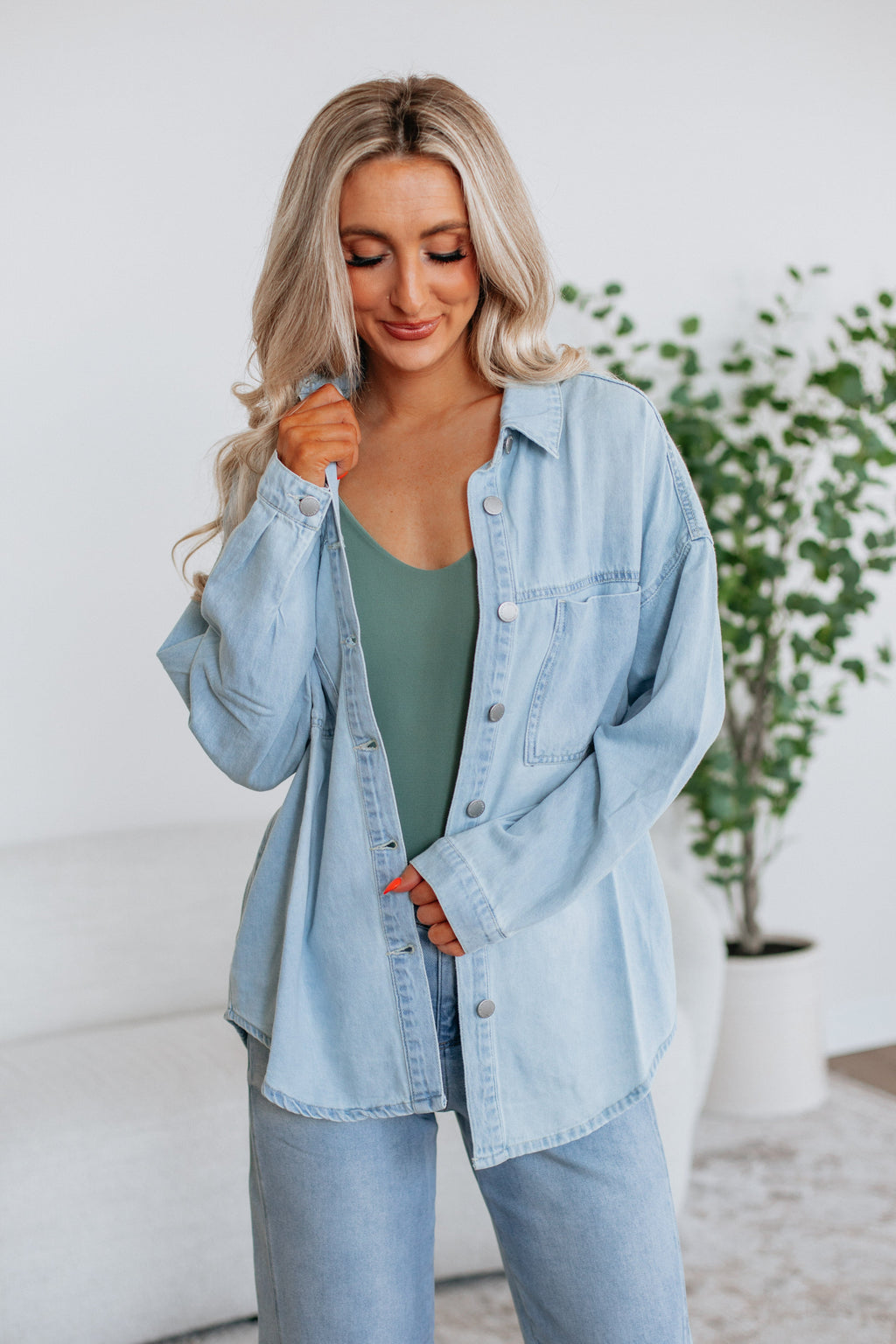 Grayson Risen Denim Shacket - Light Wash