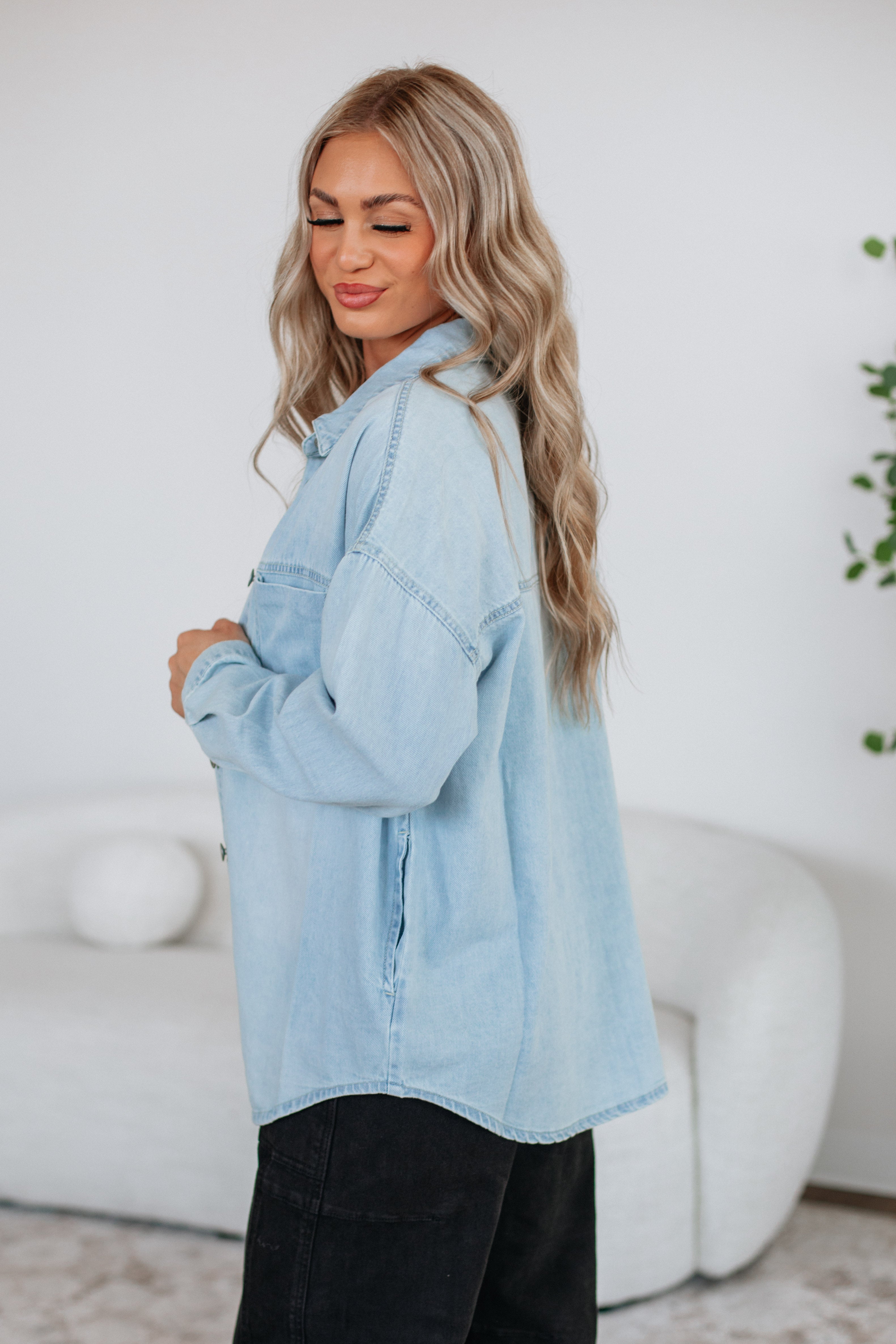 Grayson Risen Denim Shacket - Light Wash