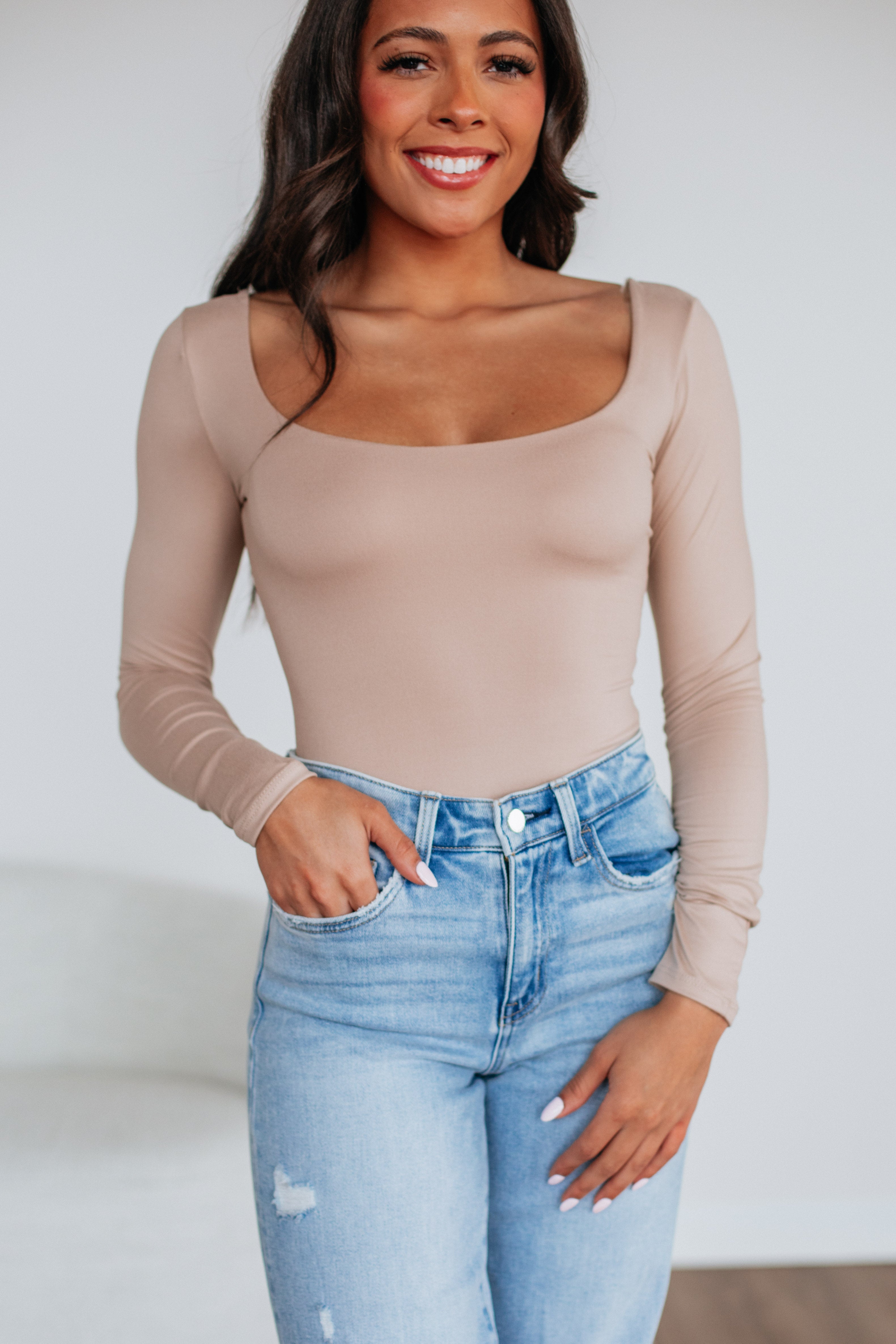 Nicolette Basic Bodysuit - Sand