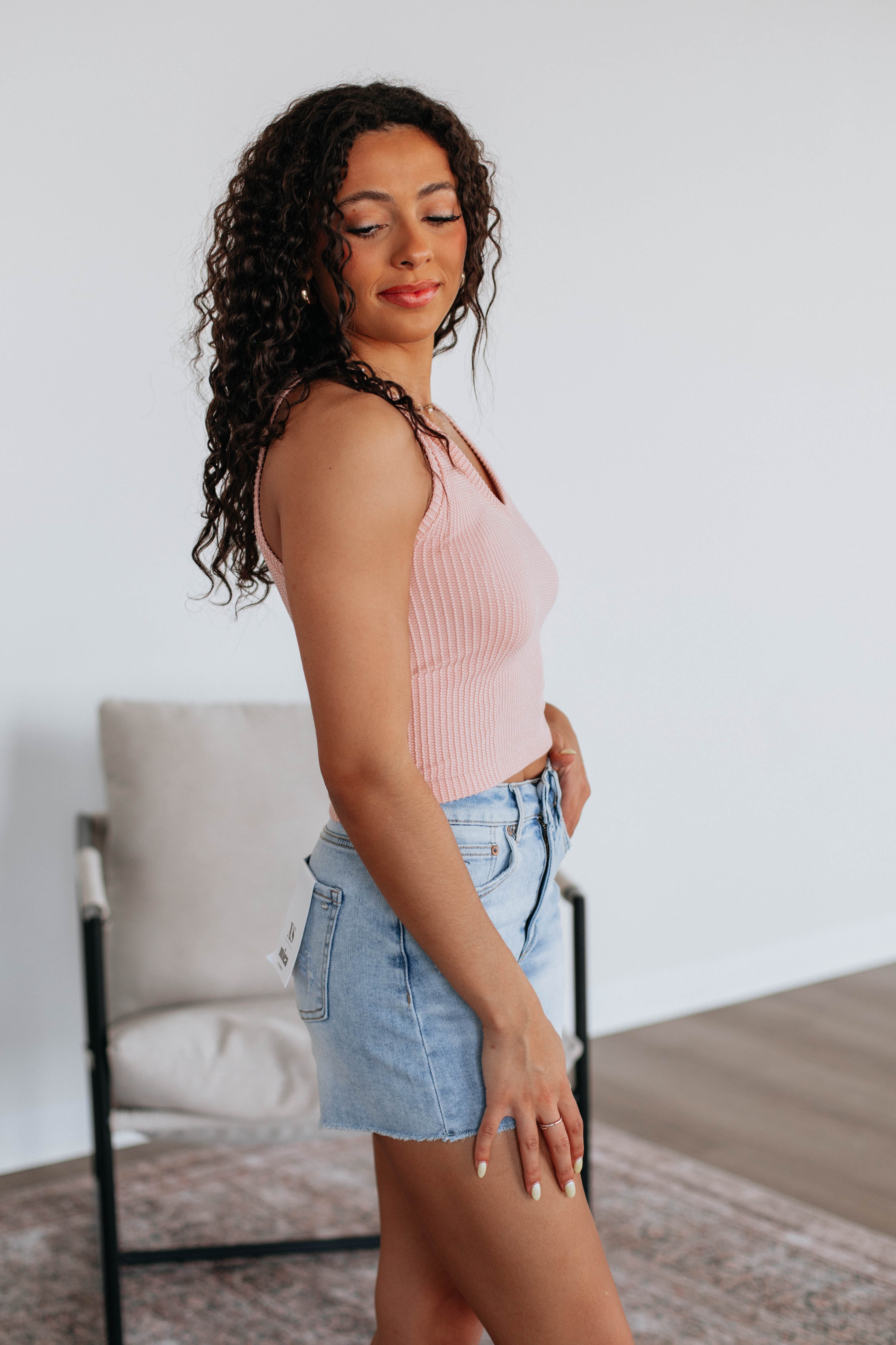 Nola Ribbed Tank - Light Pink