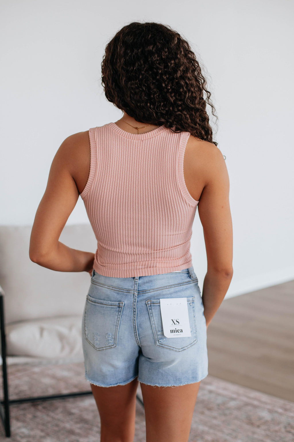 Nola Ribbed Tank - Light Pink