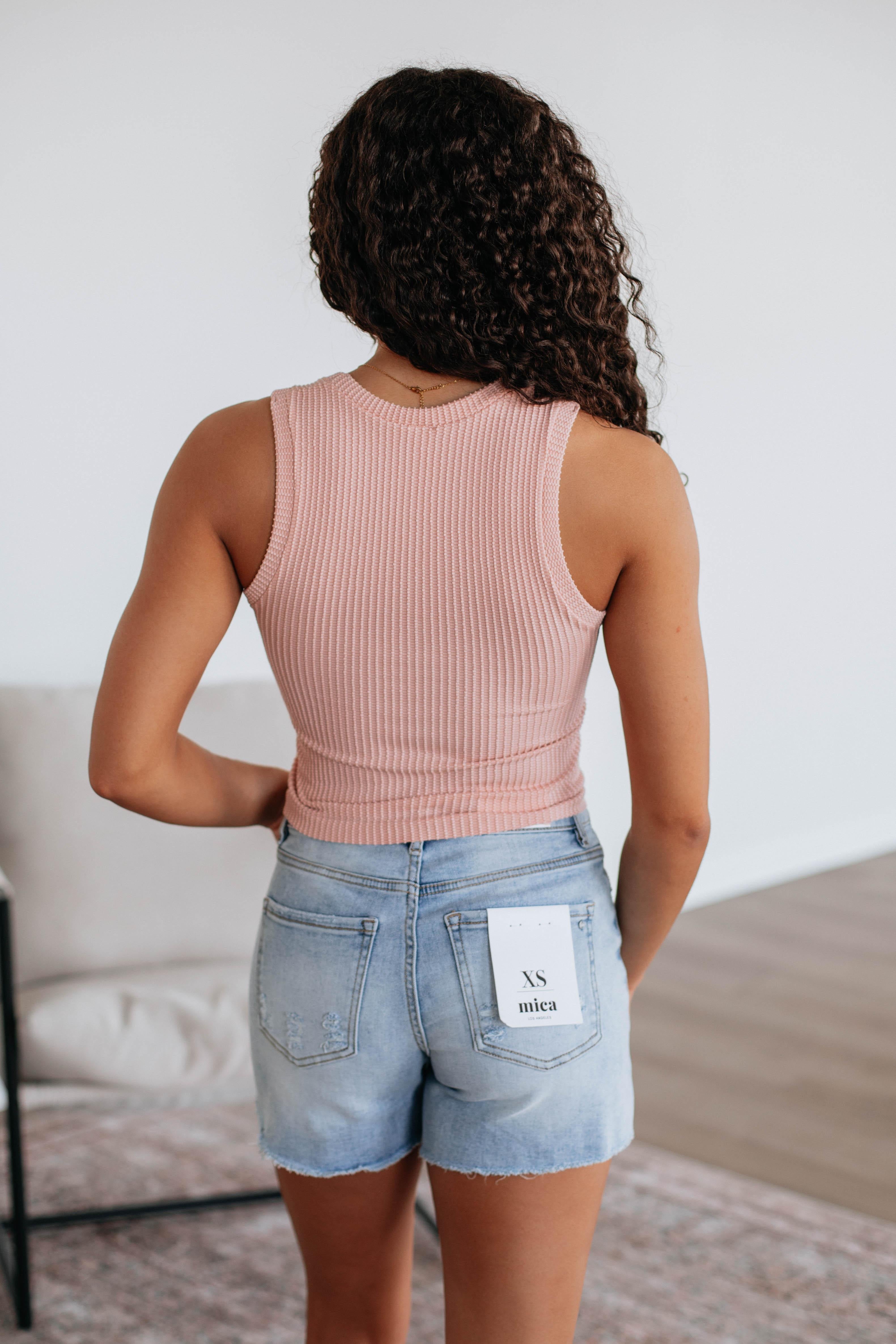 Nola Ribbed Tank - Light Pink