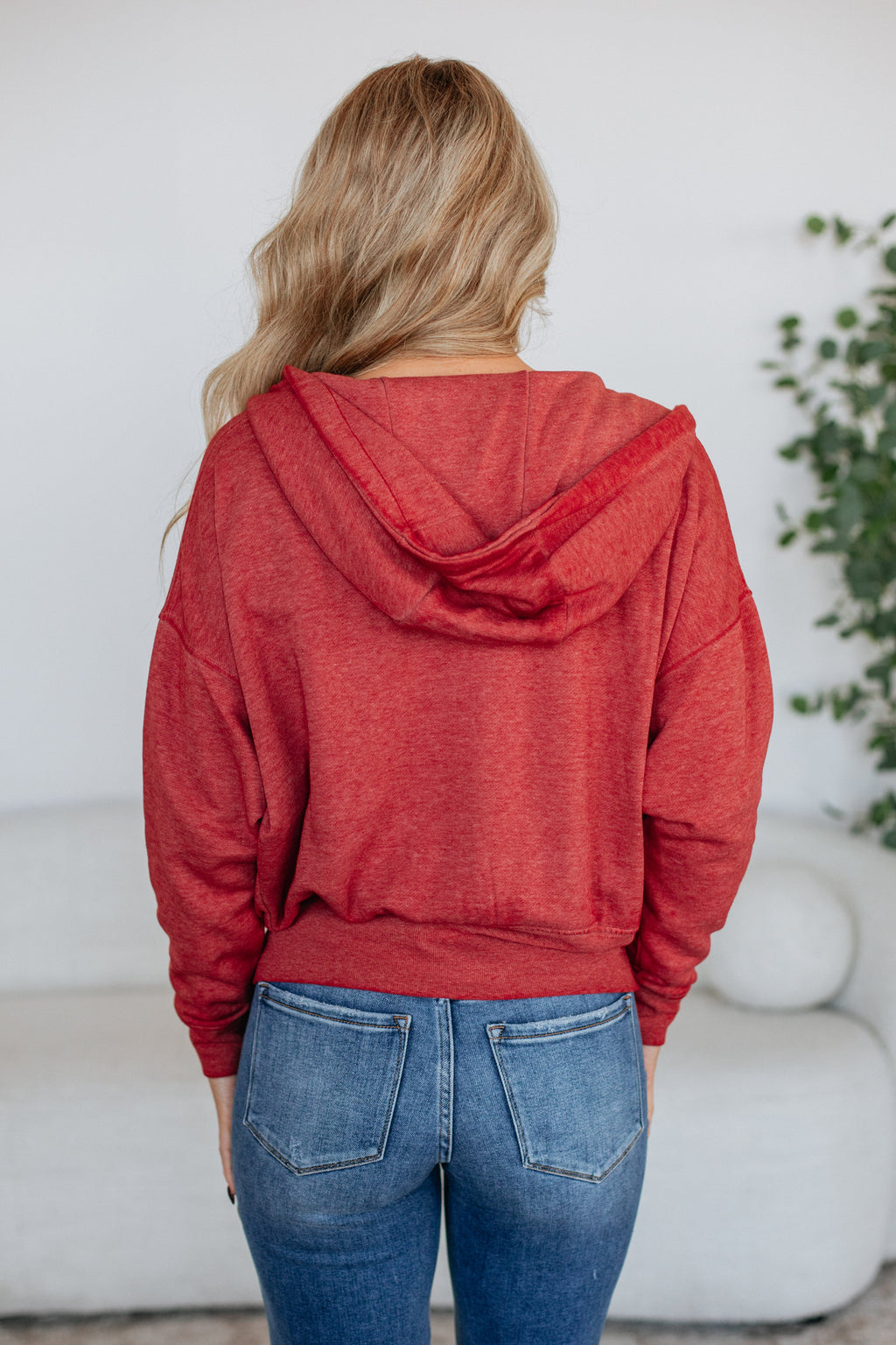 Maxwell Washed Zip-Up Hoodie - Pomegranate