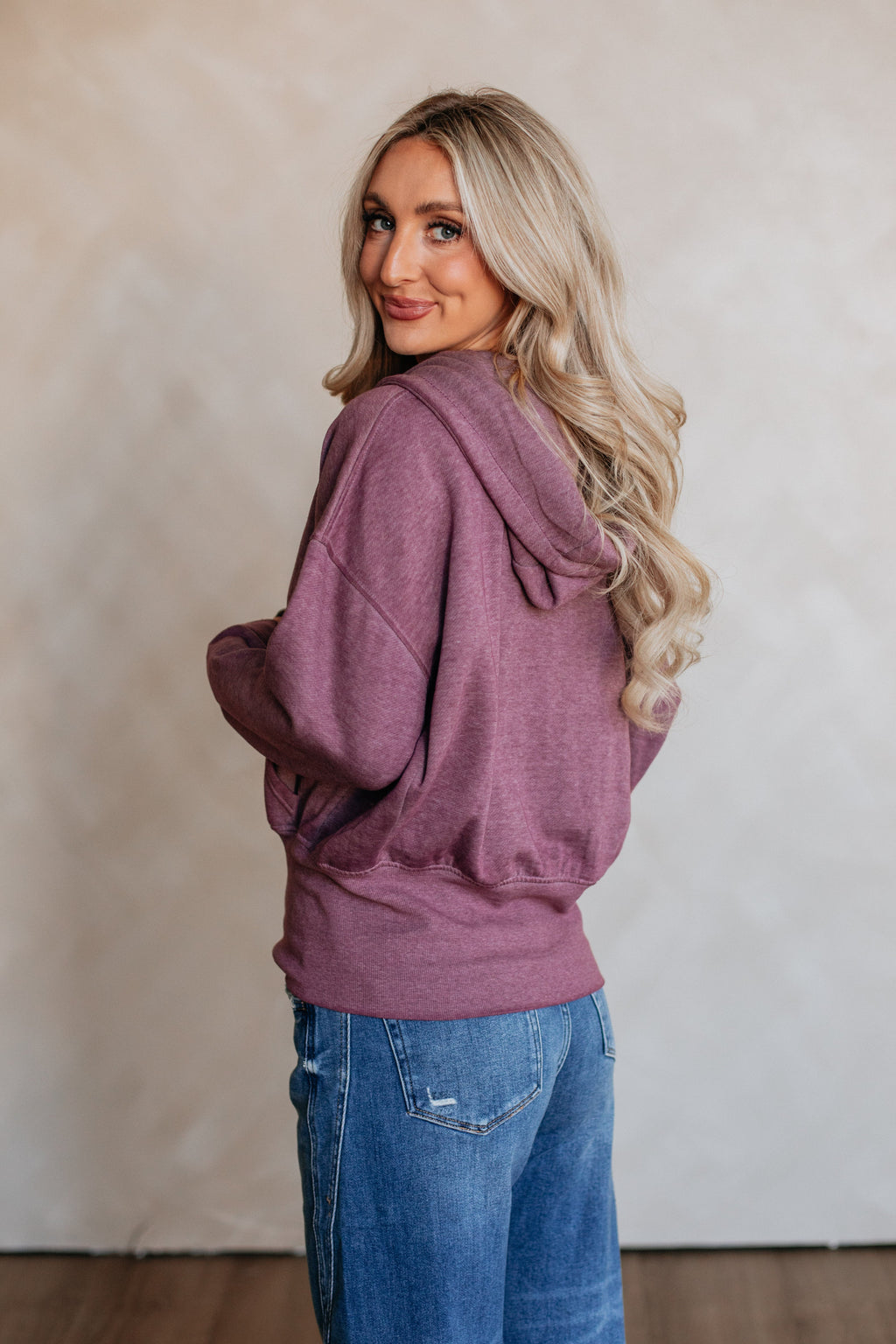 Maxwell Washed Zip-Up Hoodie - Plum