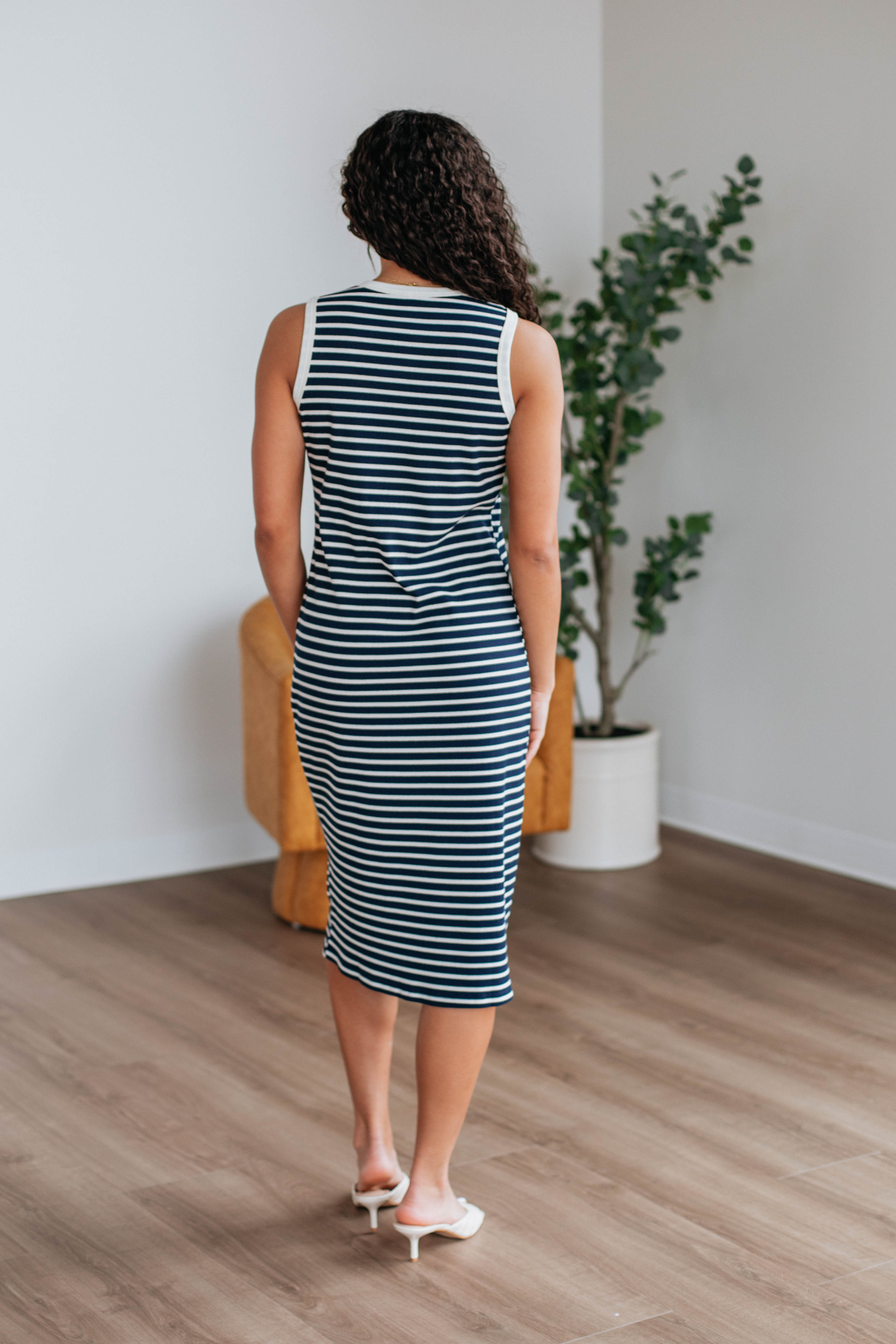 Pattie Striped Dress - Navy Mix