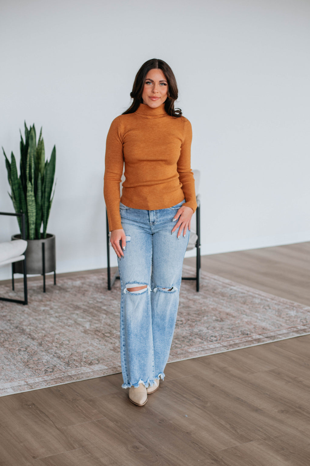 Paxton Turtle Neck Sweater - Camel