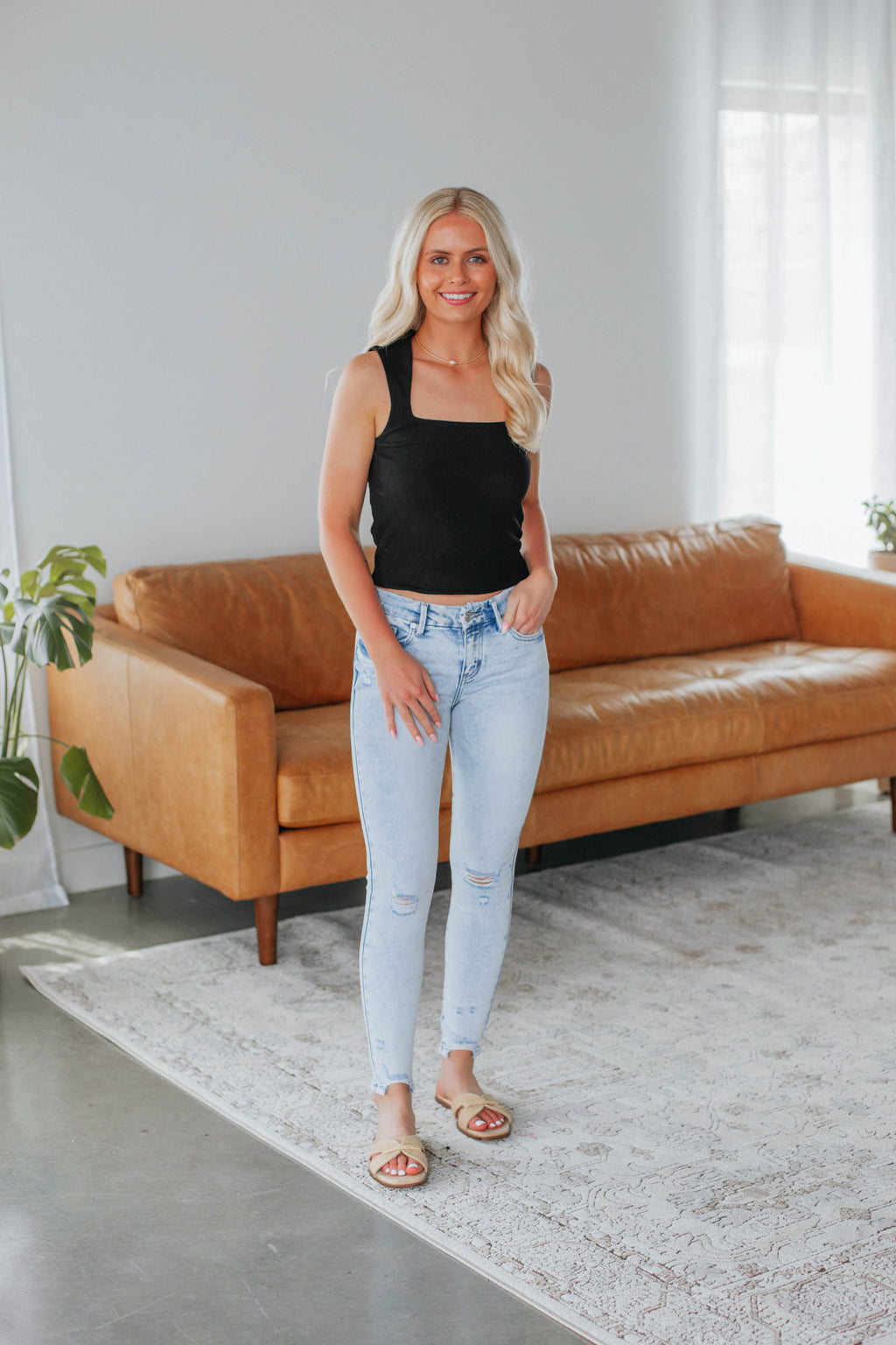 Riva Ribbed Top - Black