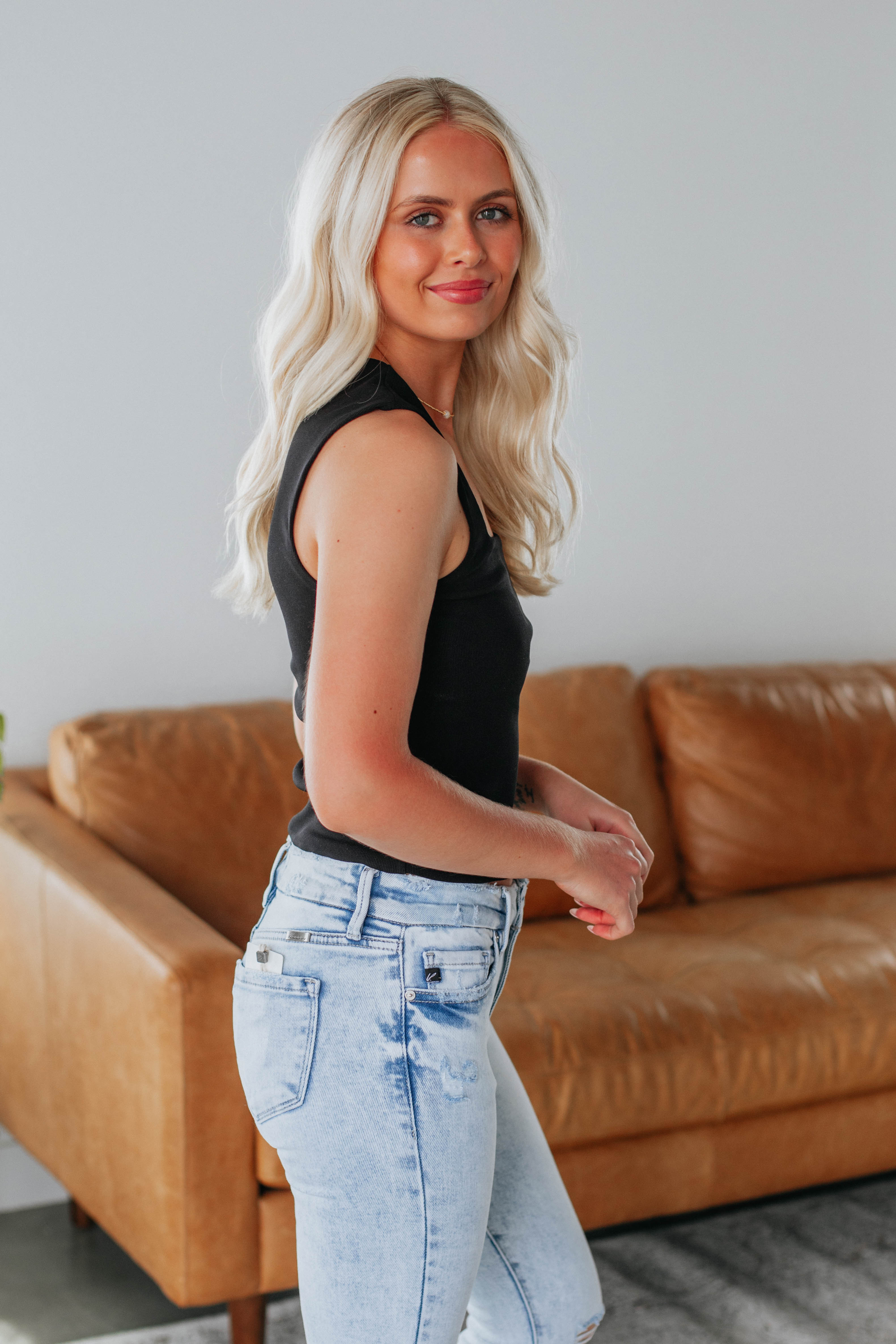 Riva Ribbed Top - Black