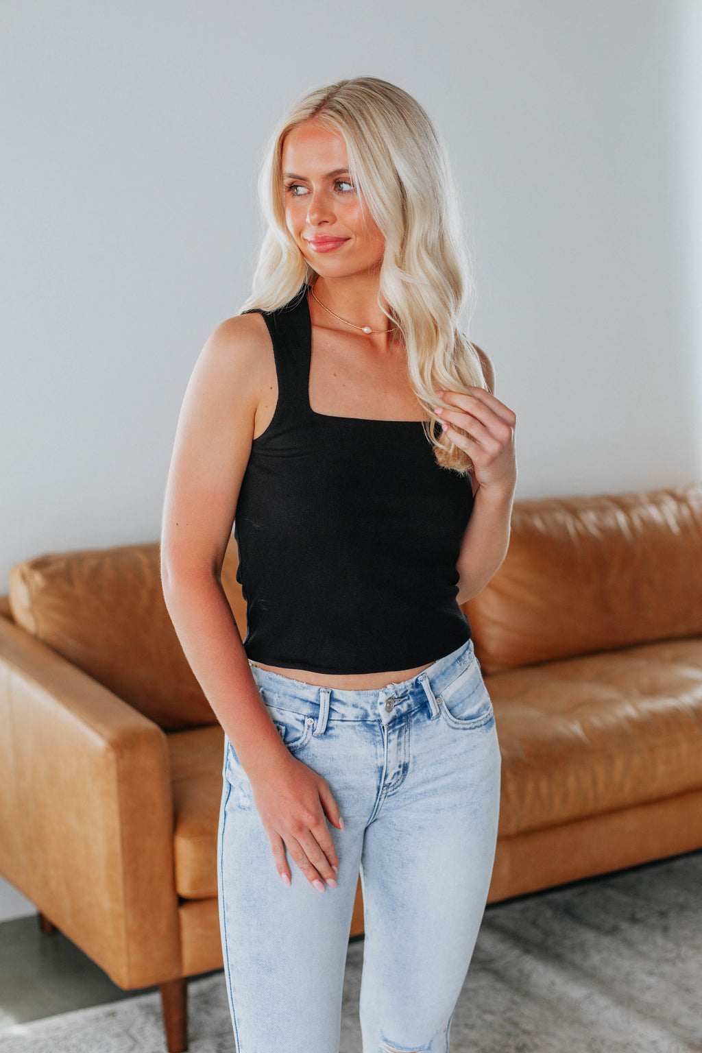 Riva Ribbed Top - Black