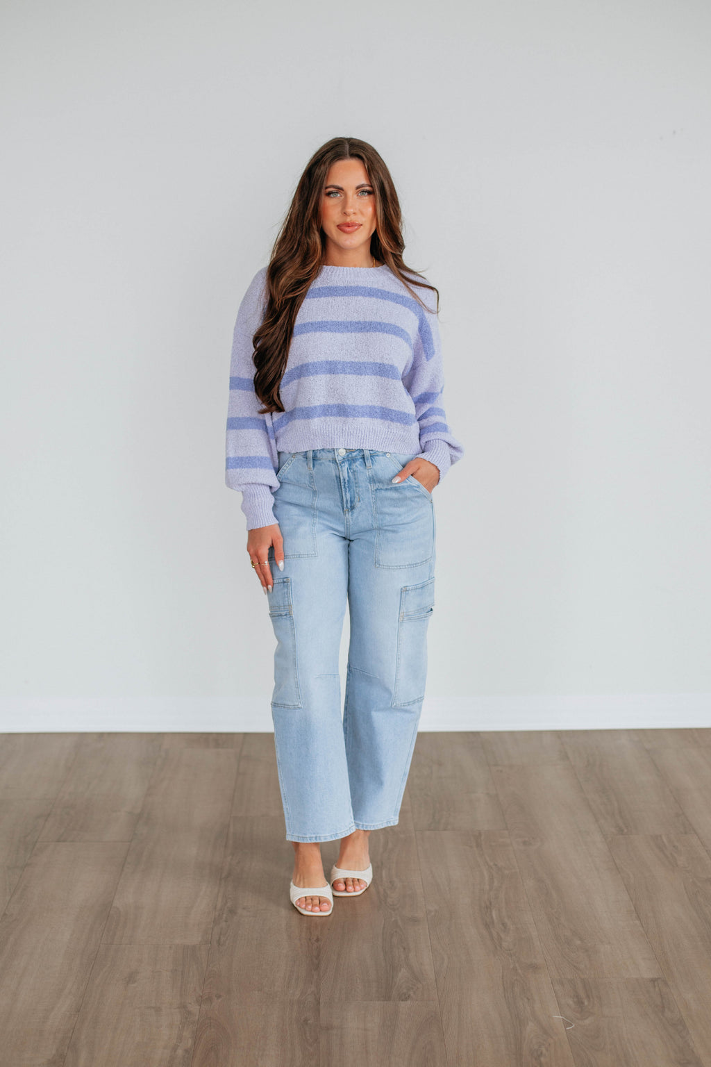 Aubriana Striped Sweater - Lavender Mix