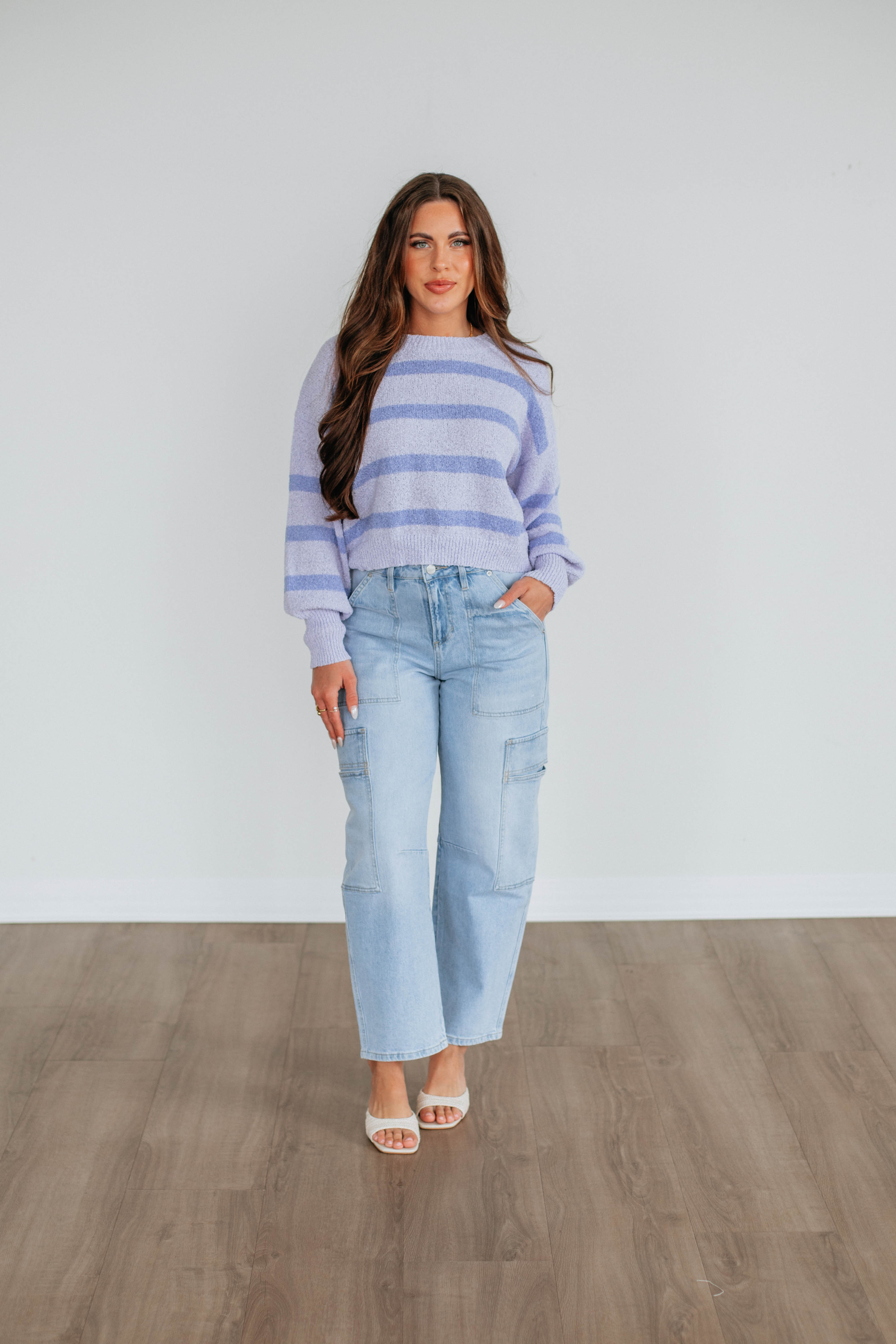 Aubriana Striped Sweater - Lavender Mix
