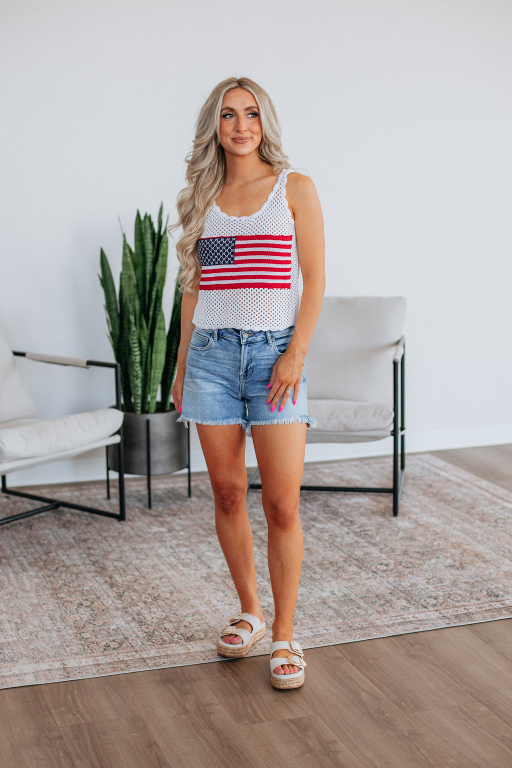 Patriotic Babe Tank - Ivory