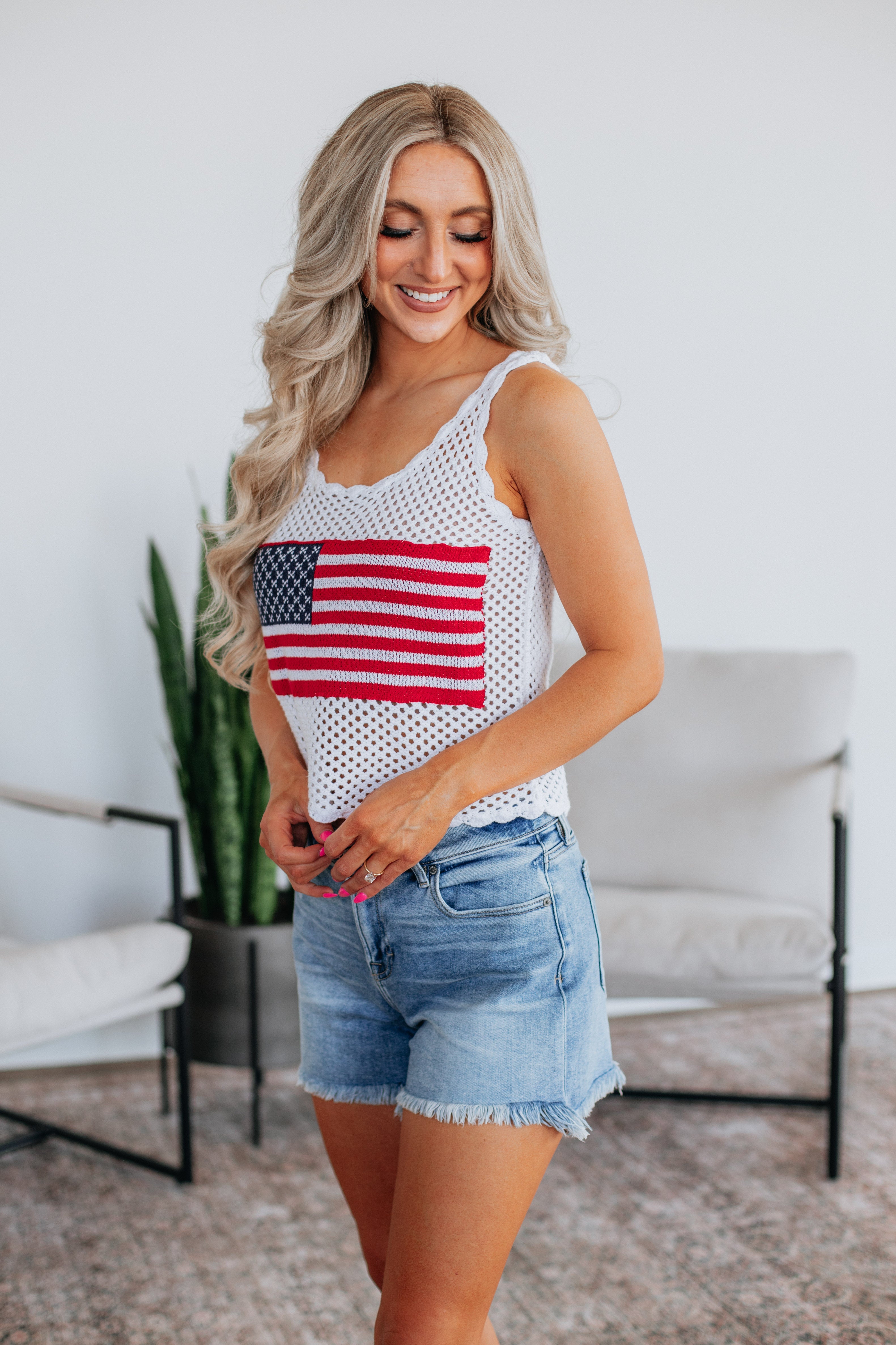 Patriotic Babe Tank - Ivory