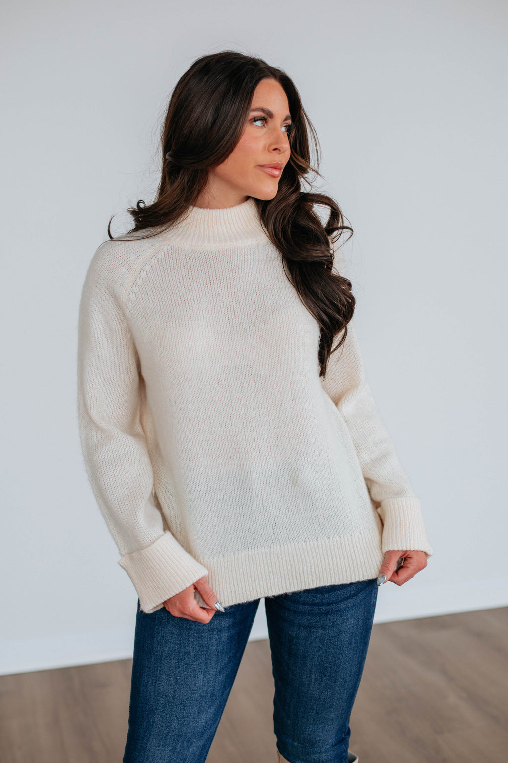 Samson Mock Neck Sweater - Cream
