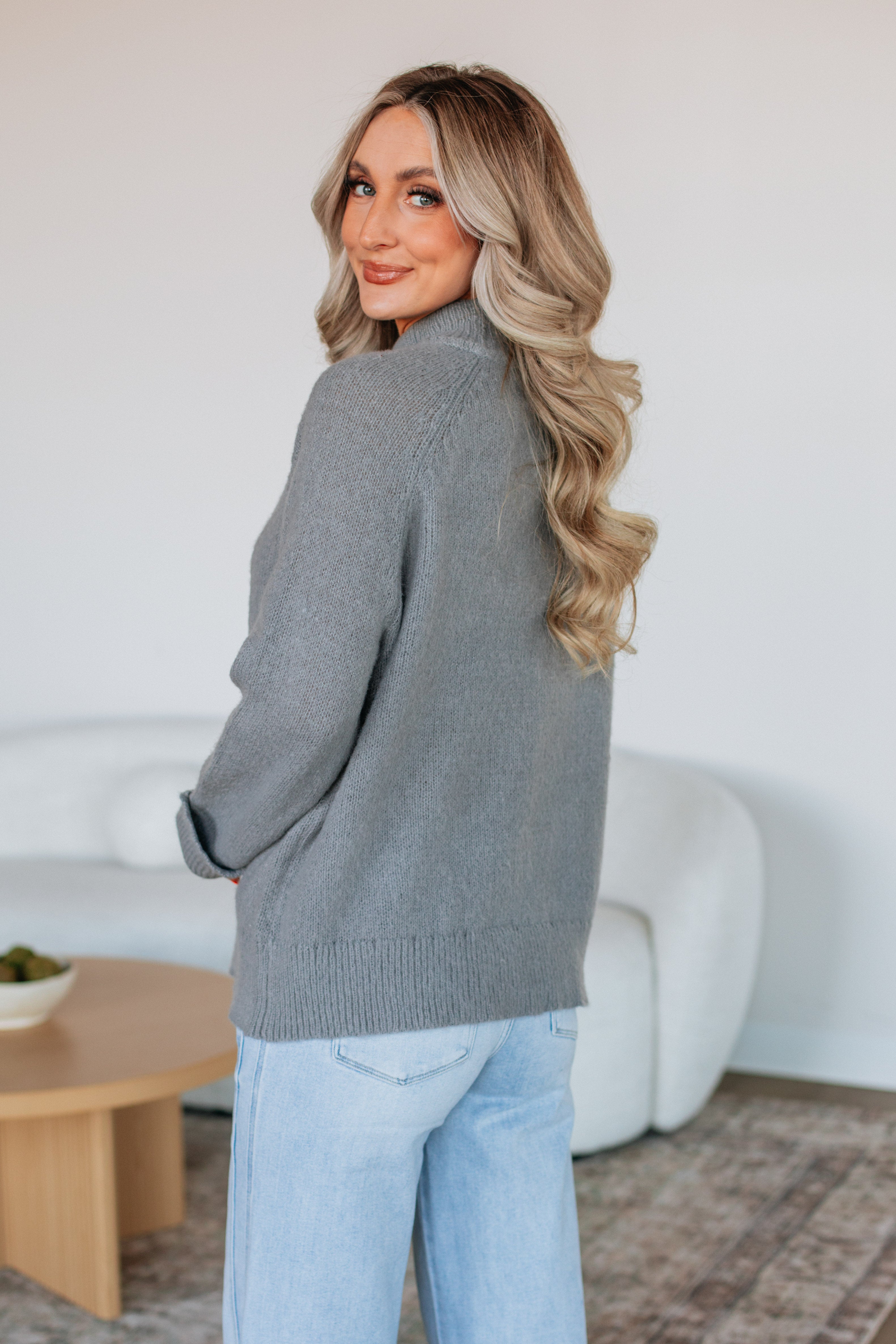 Samson Mock Neck Sweater - Grey