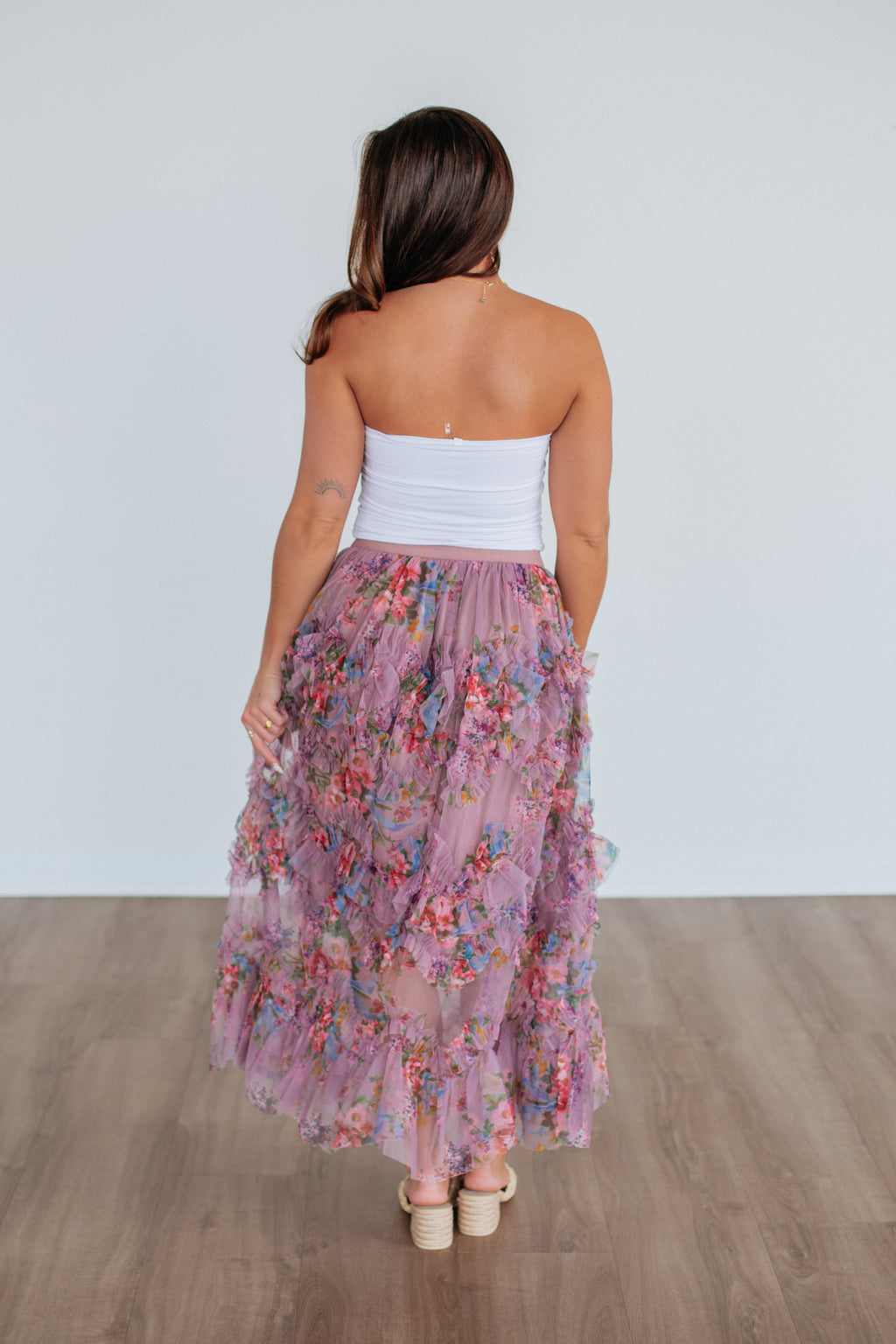 Shaya Floral Skirt - Mauve Mix