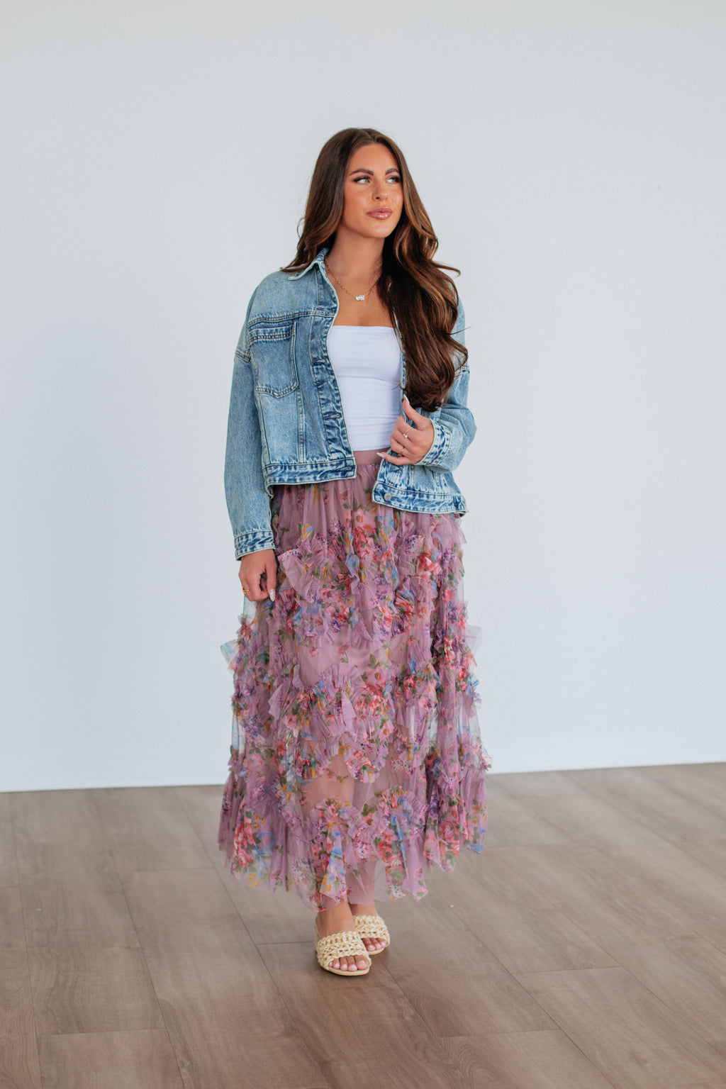 Shaya Floral Skirt - Mauve Mix