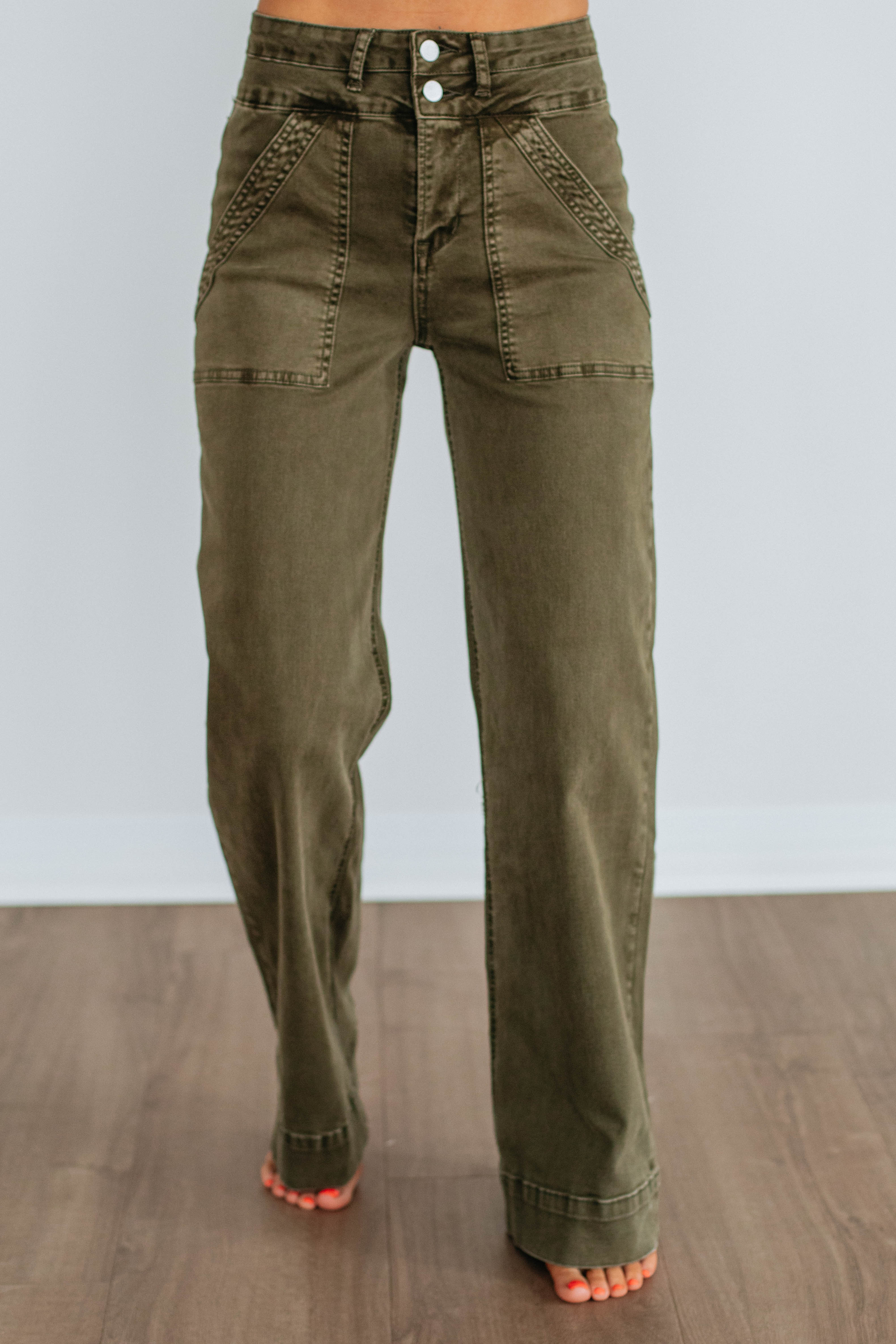 Bennett Mica Jeans - Dark Olive