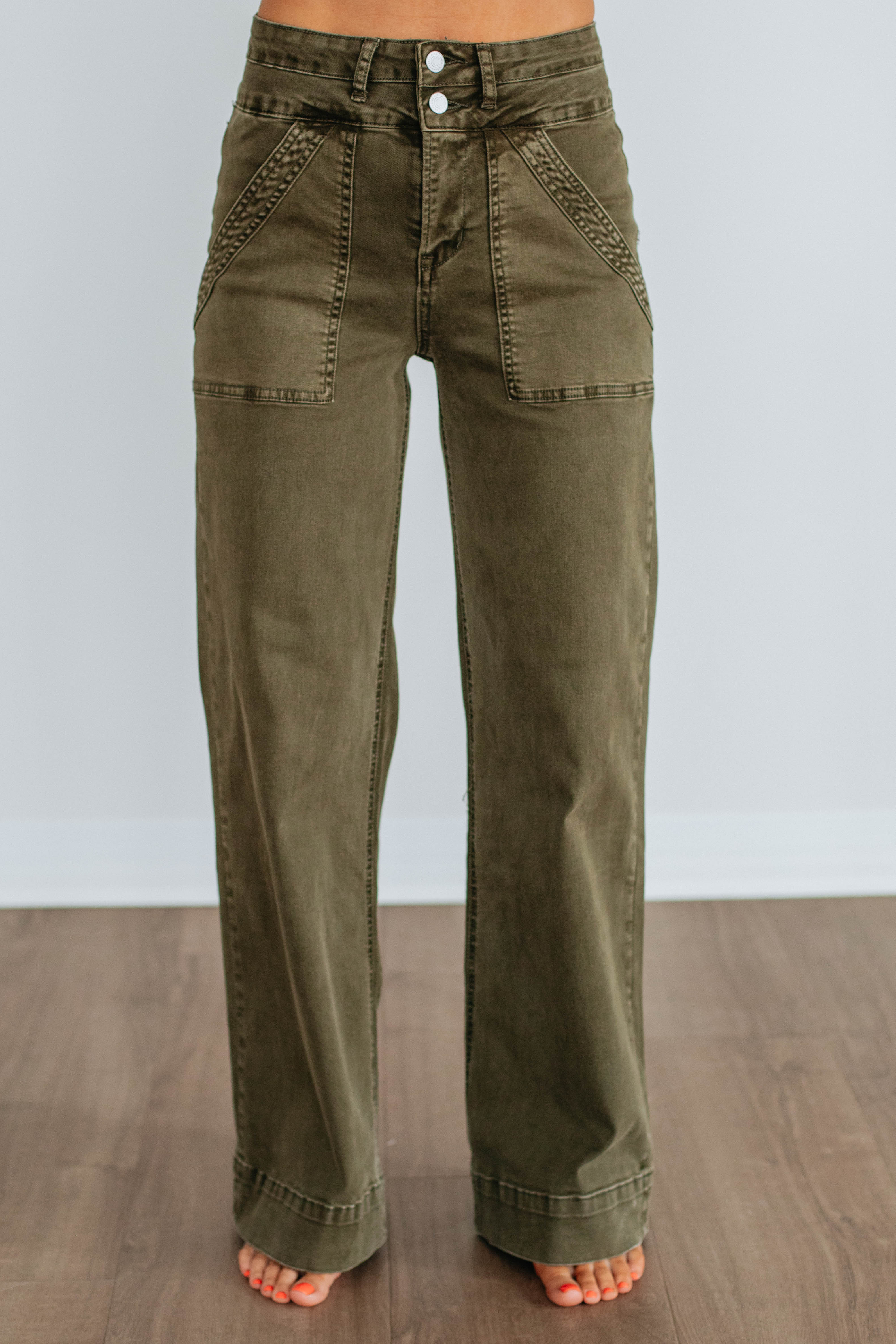 Bennett Mica Jeans - Dark Olive