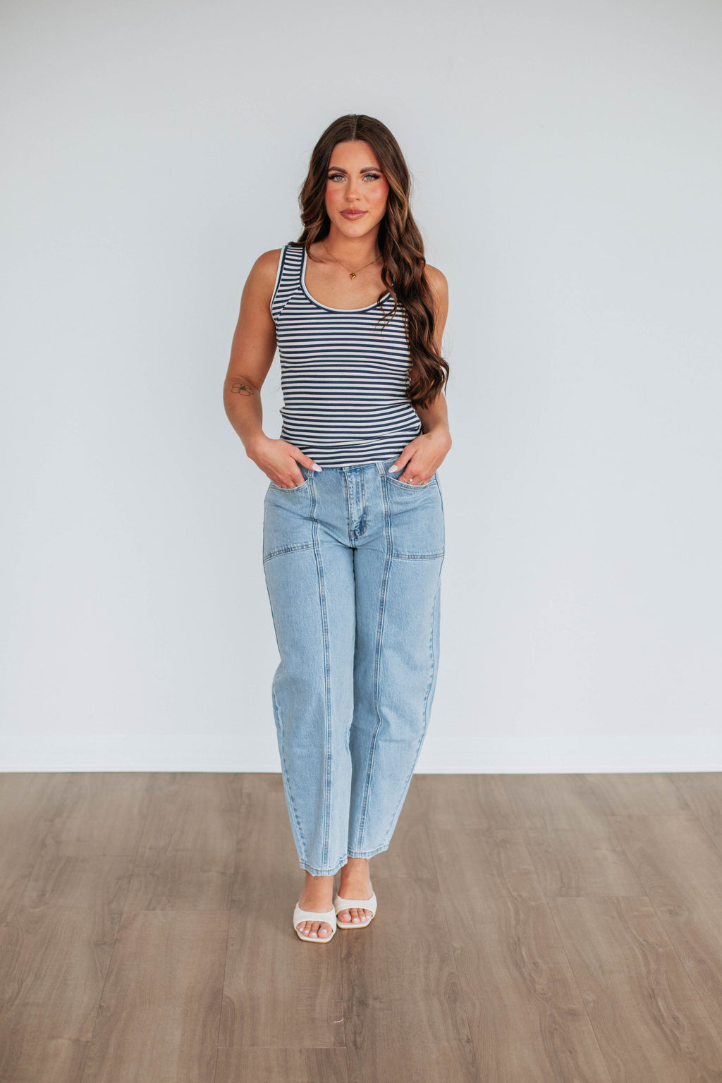 Theo Striped Tank - Navy Mix