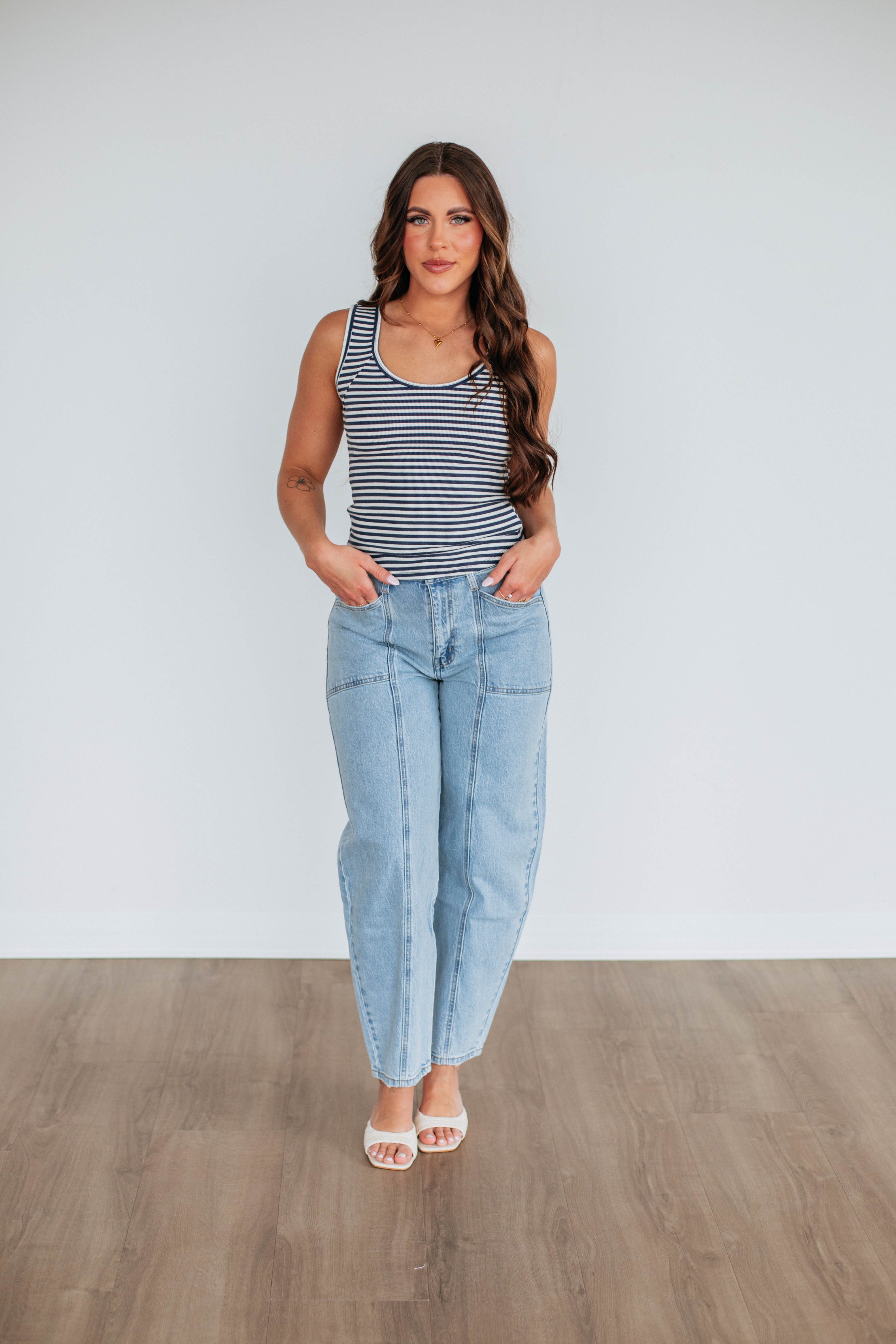 Theo Striped Tank - Navy Mix