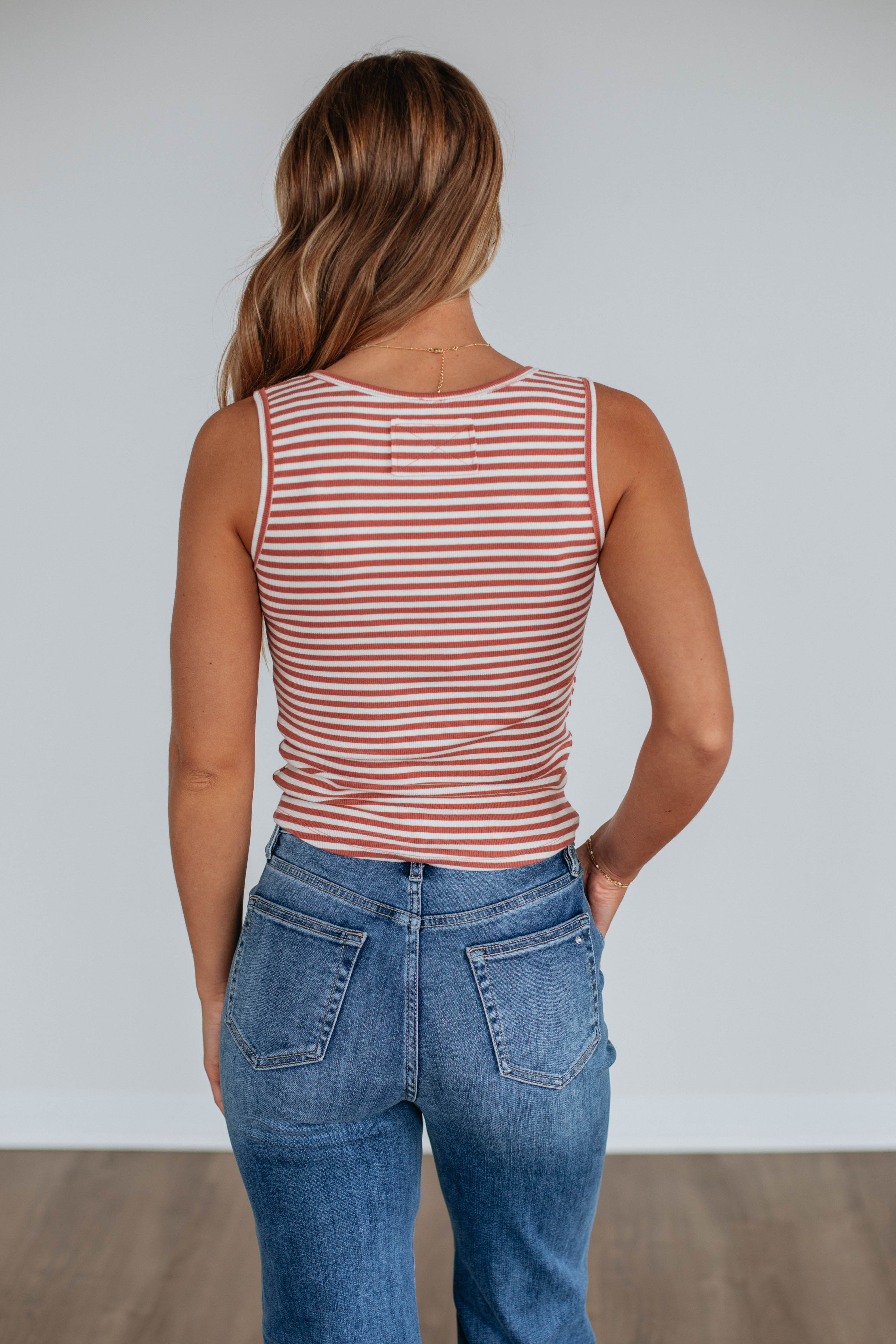 Theo Striped Tank - Terracotta Mix