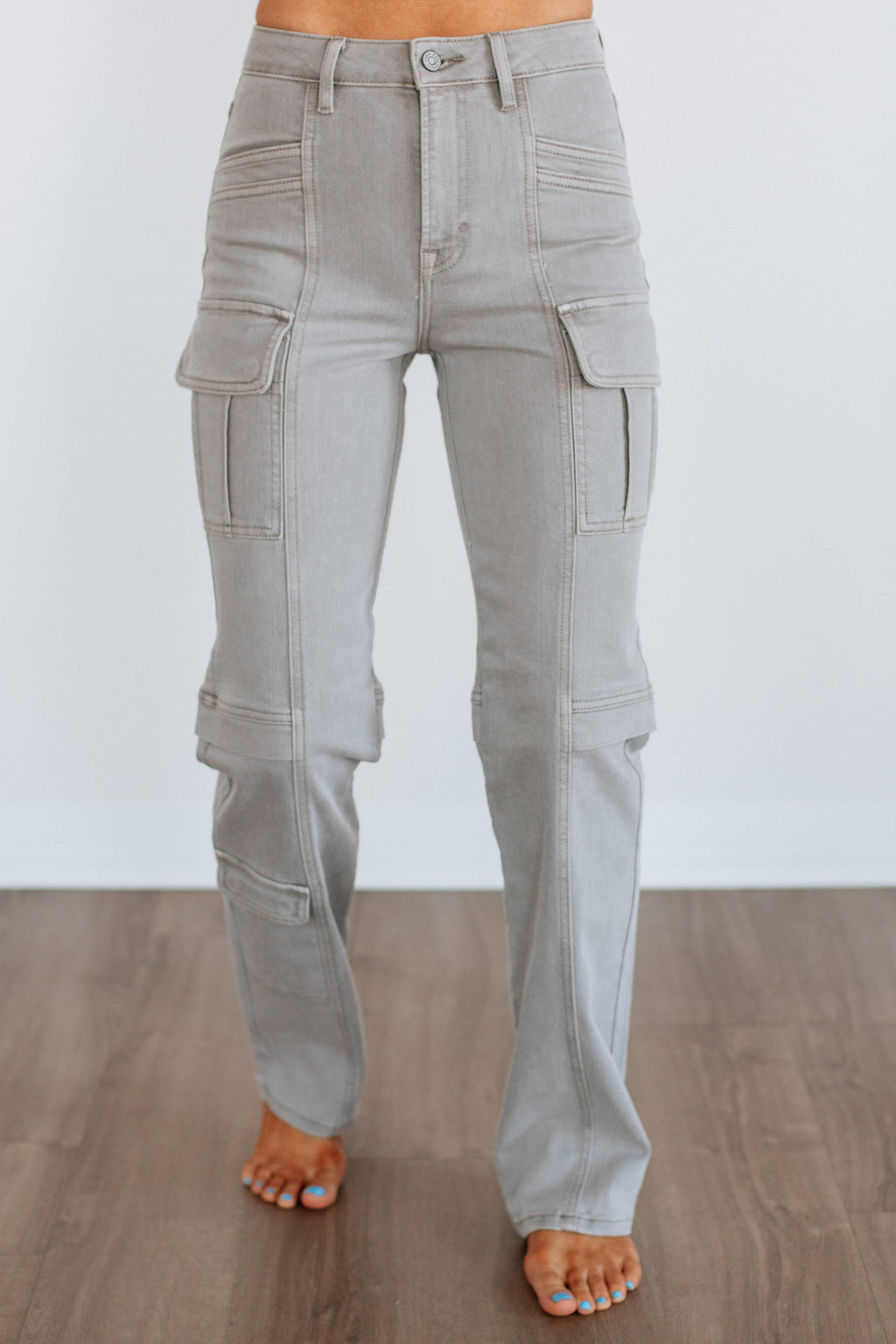 Tracey Hidden Cargo Jeans - Gravel