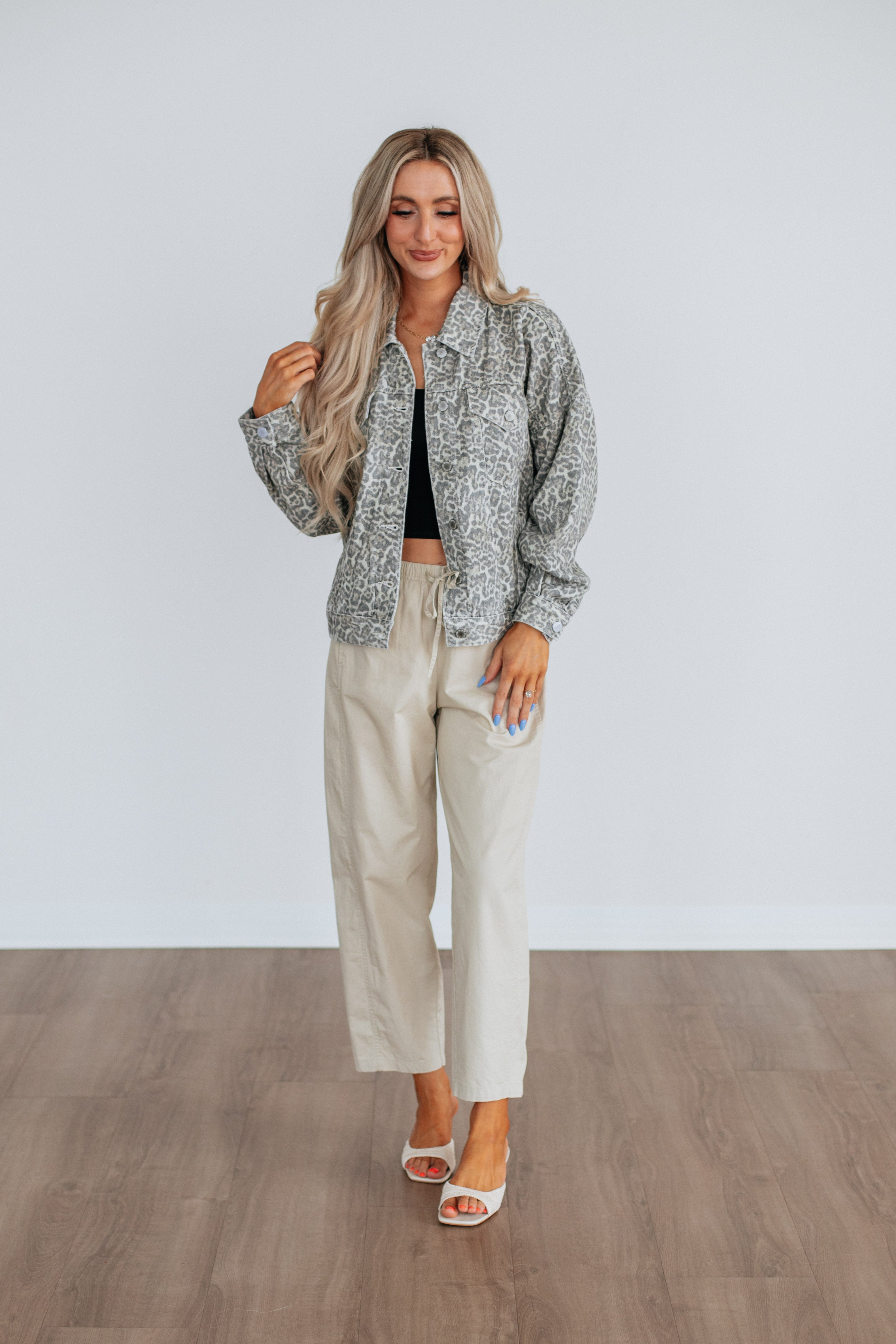 Miley Leopard Denim Jacket