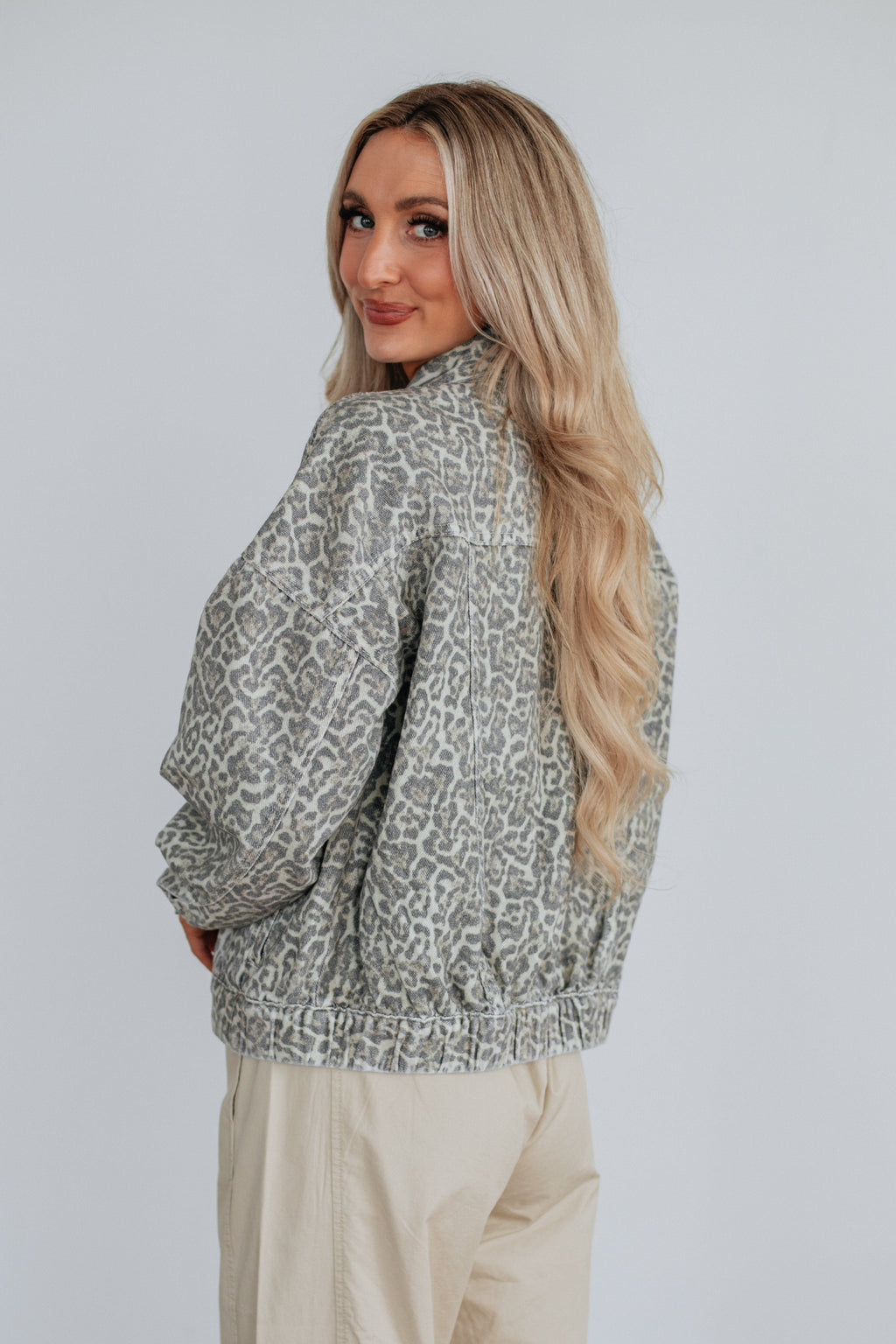 Miley Leopard Denim Jacket