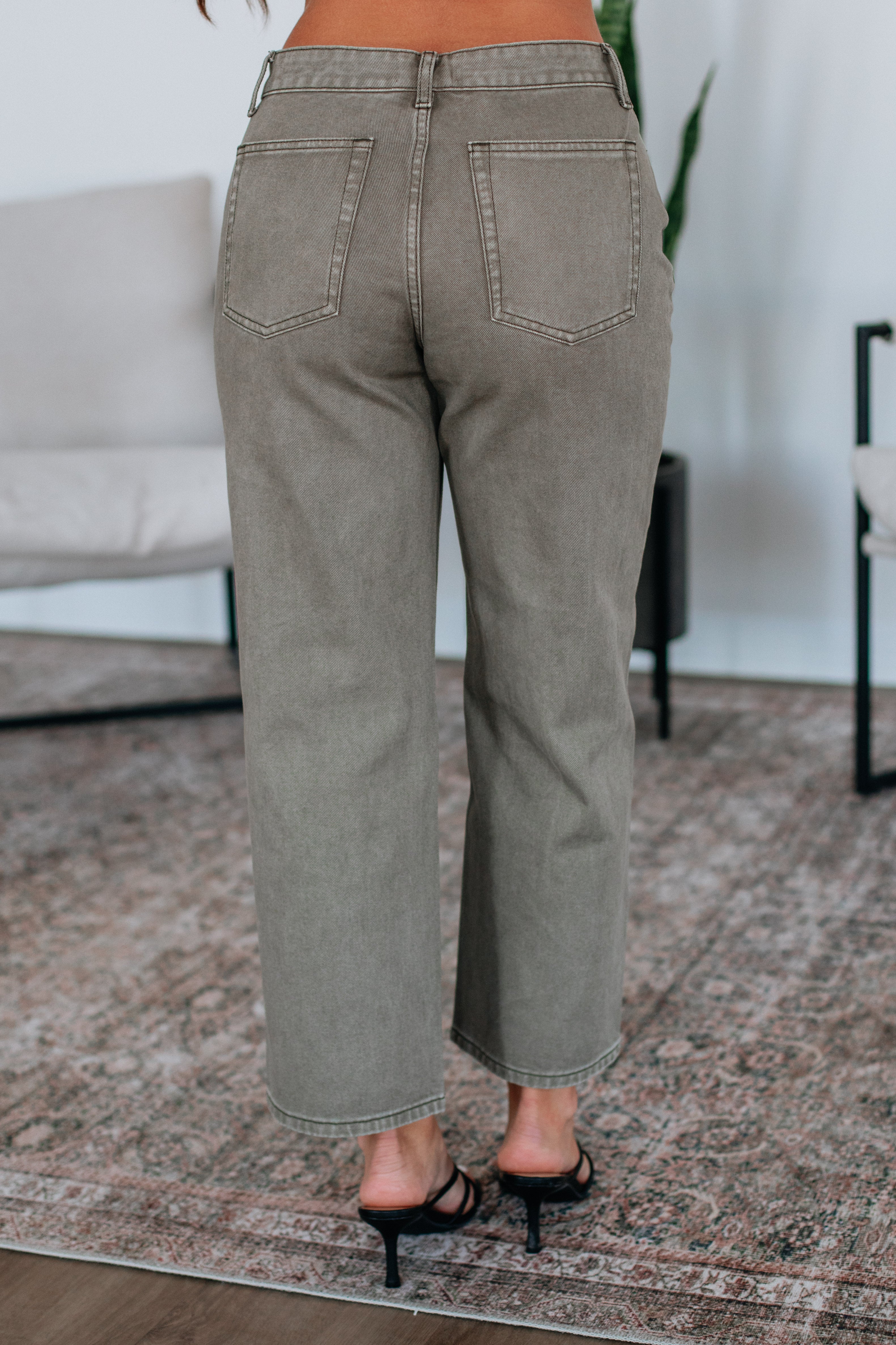 Rommi Denim Pants - Olive
