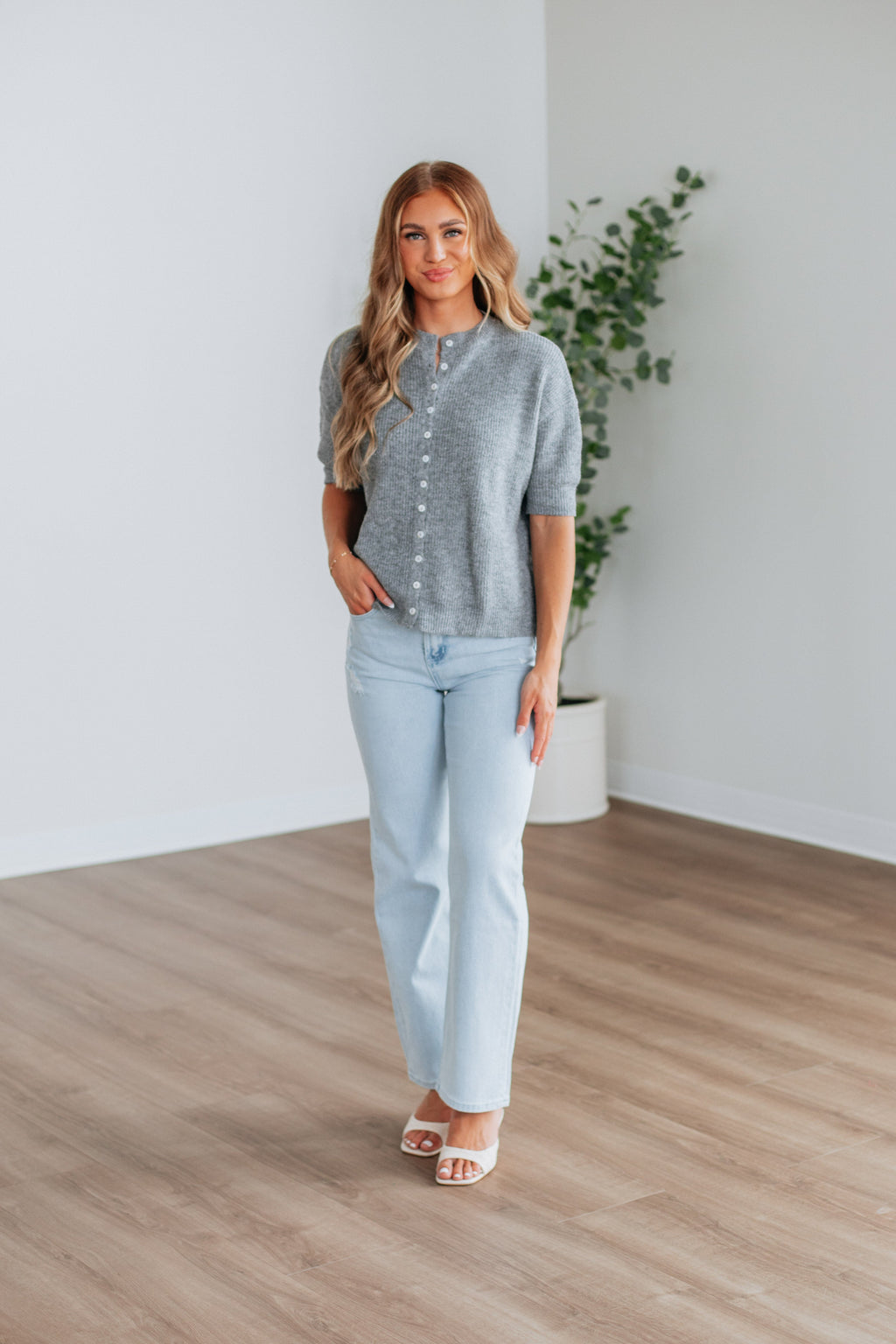 Auden Sweater Top - Heather Grey