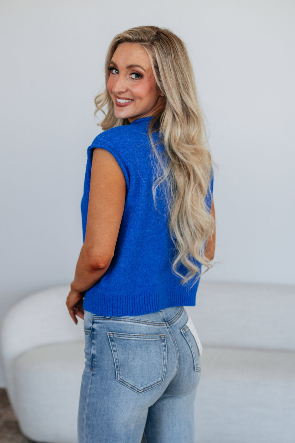 Camry Cardigan Top - Cobalt