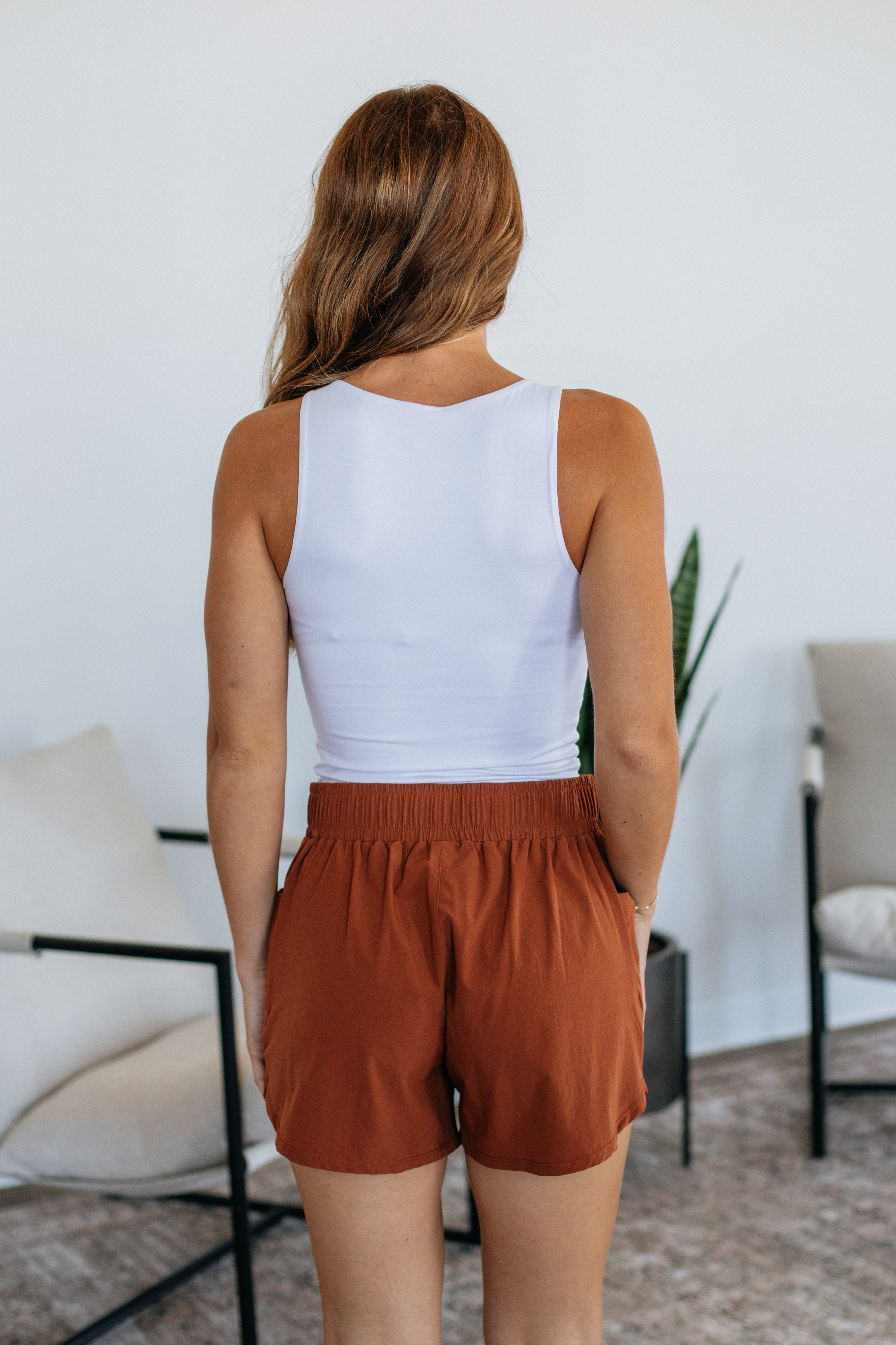 Jaycee Active Shorts - Rust