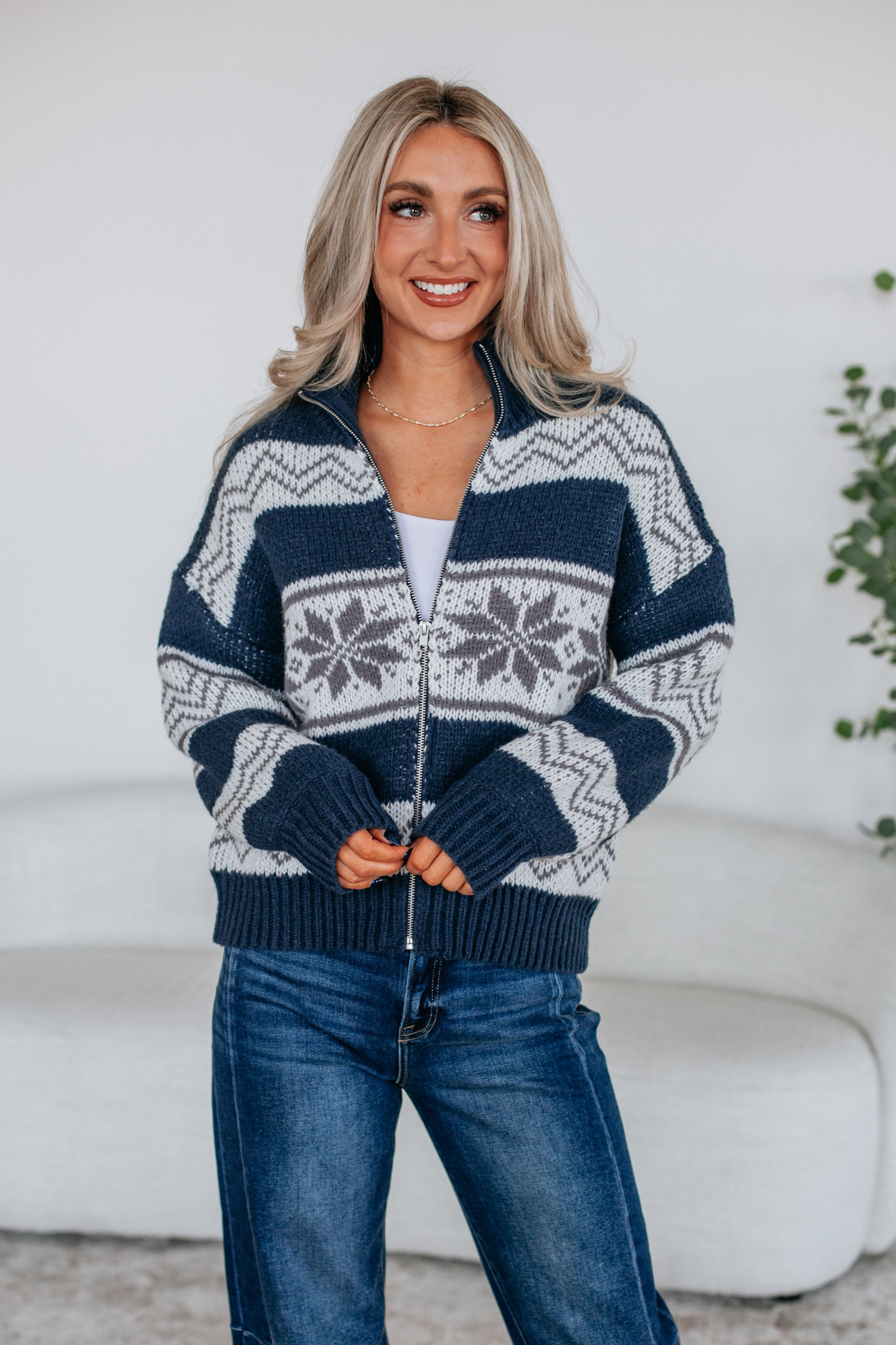 Ayrine Knit Jacket - Navy