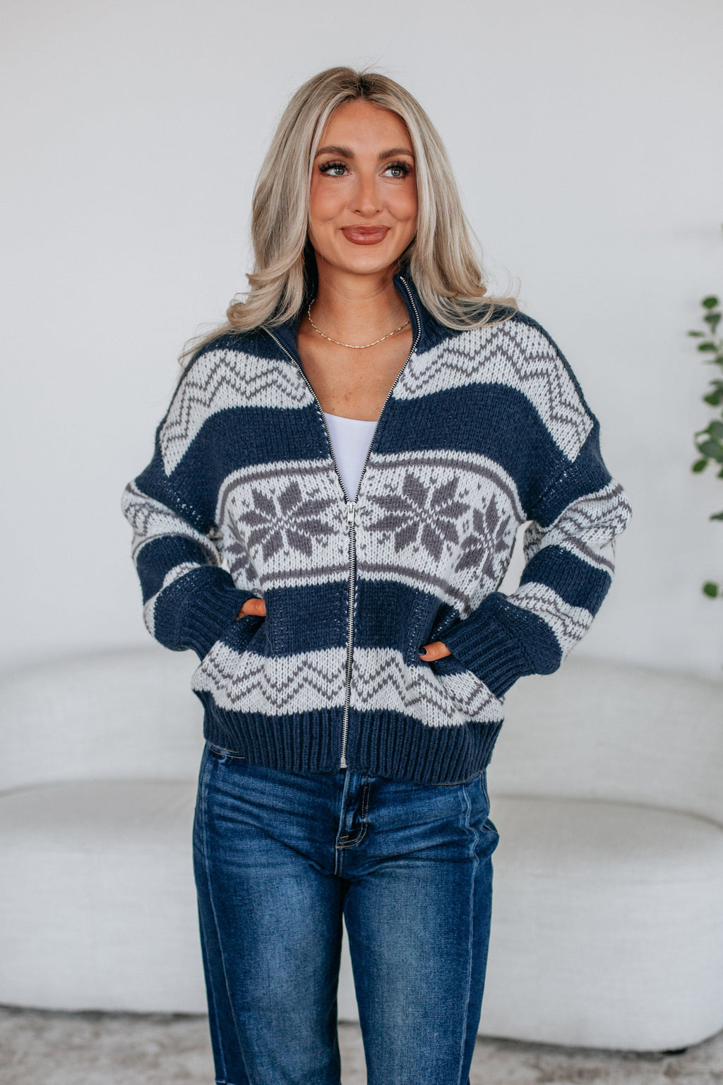 Ayrine Knit Jacket - Navy