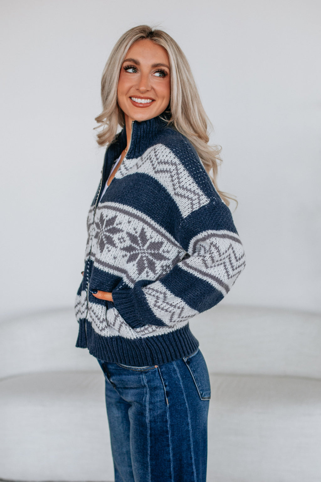 Ayrine Knit Jacket - Navy