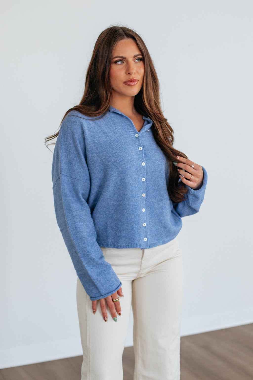Brooke Cardigan - Dusty Blue