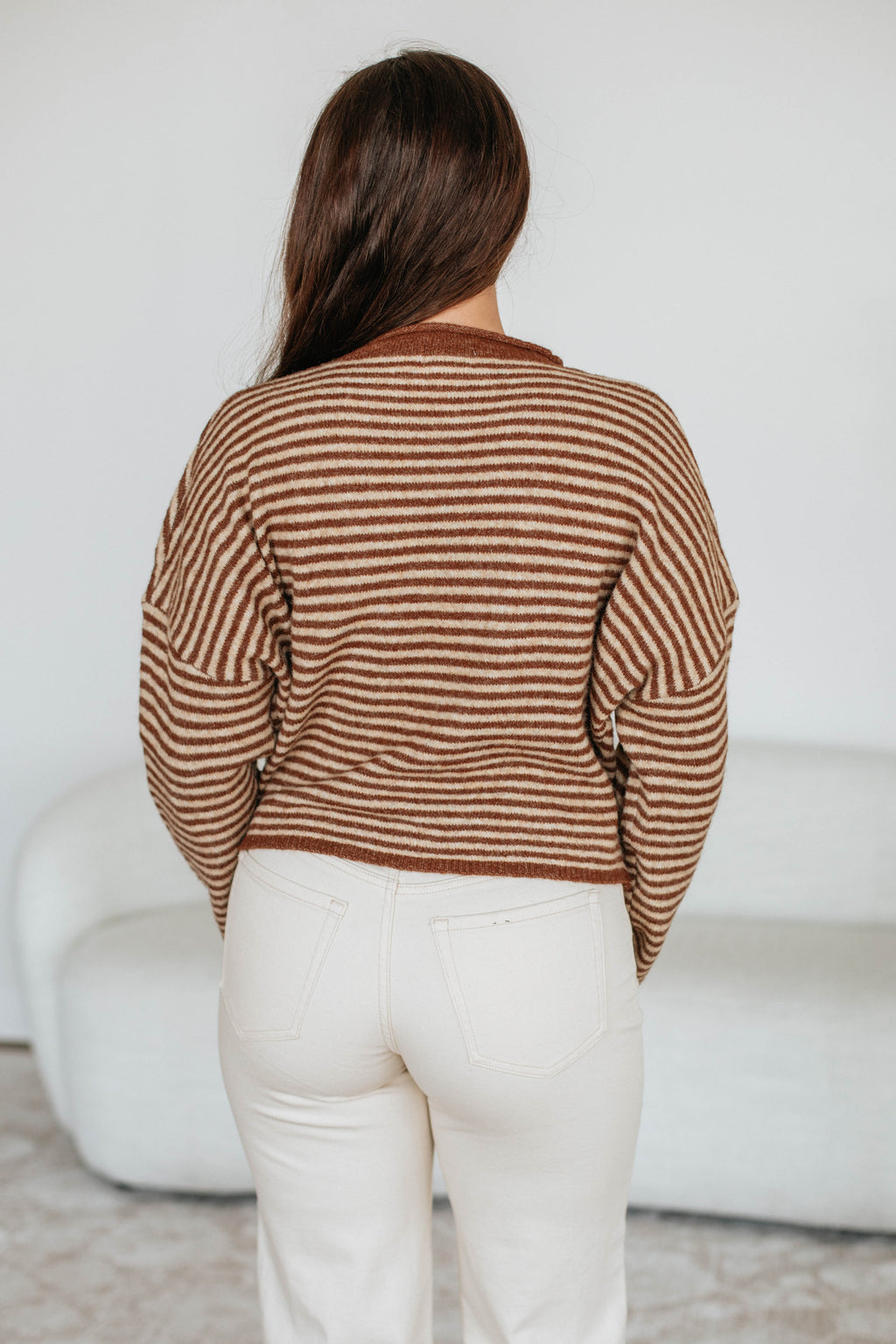 Zoelle Striped Cardigan - Walnut Mix