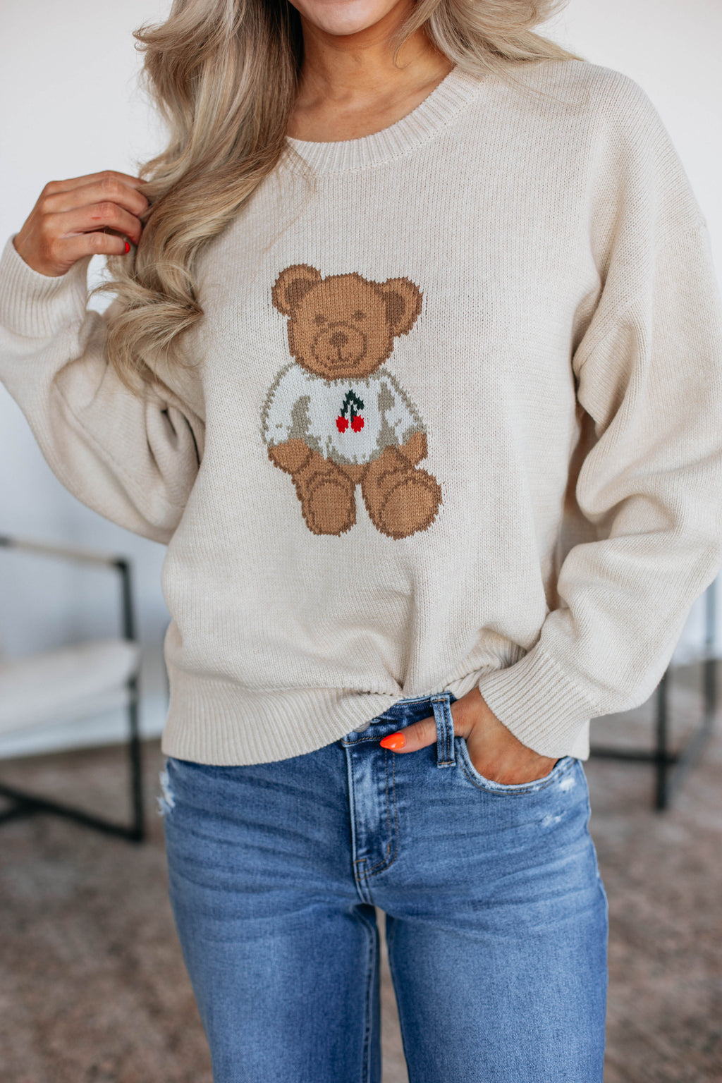 Unbearably Cute Sweater - Cream