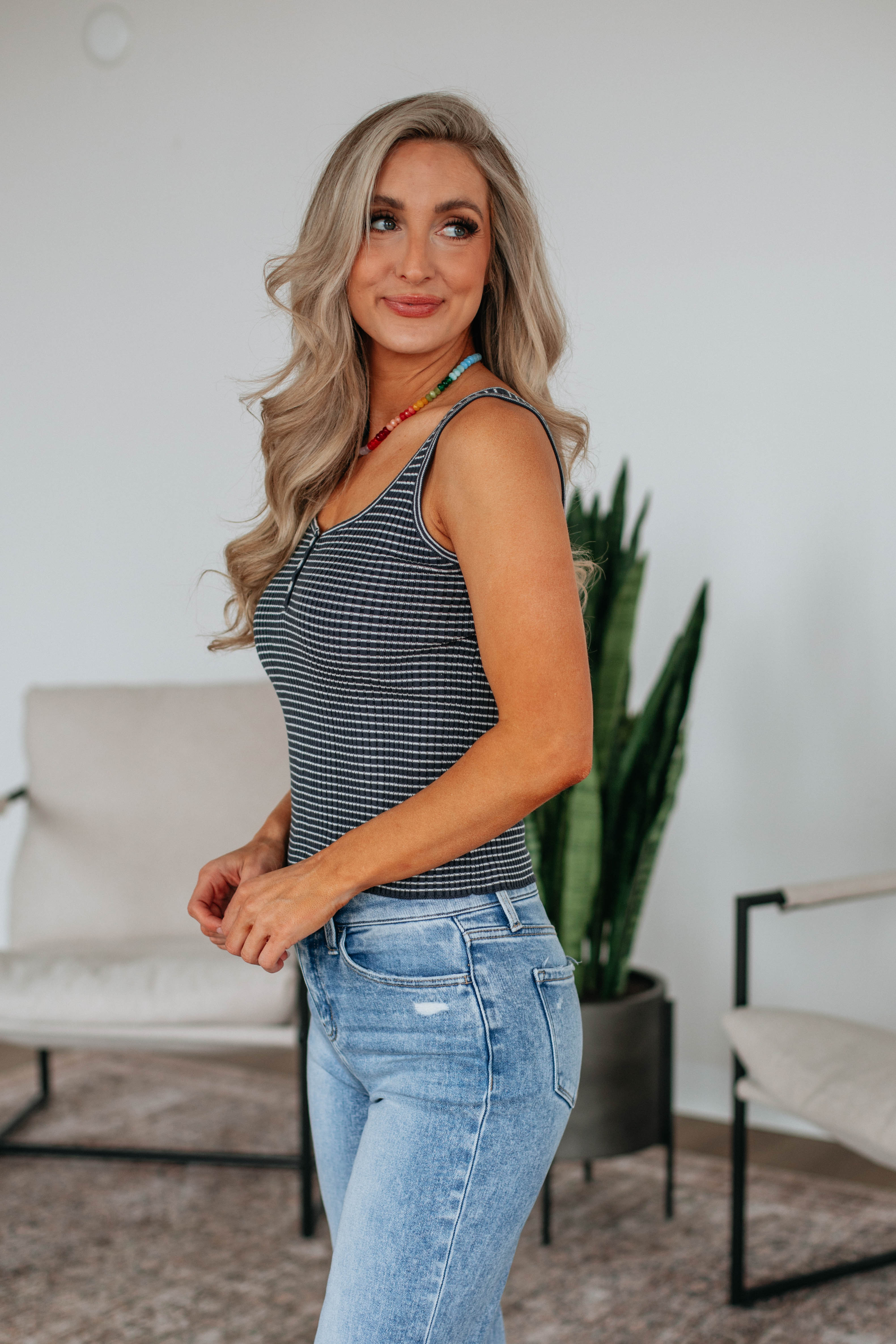 Wilson Henley Tank - Navy Mix