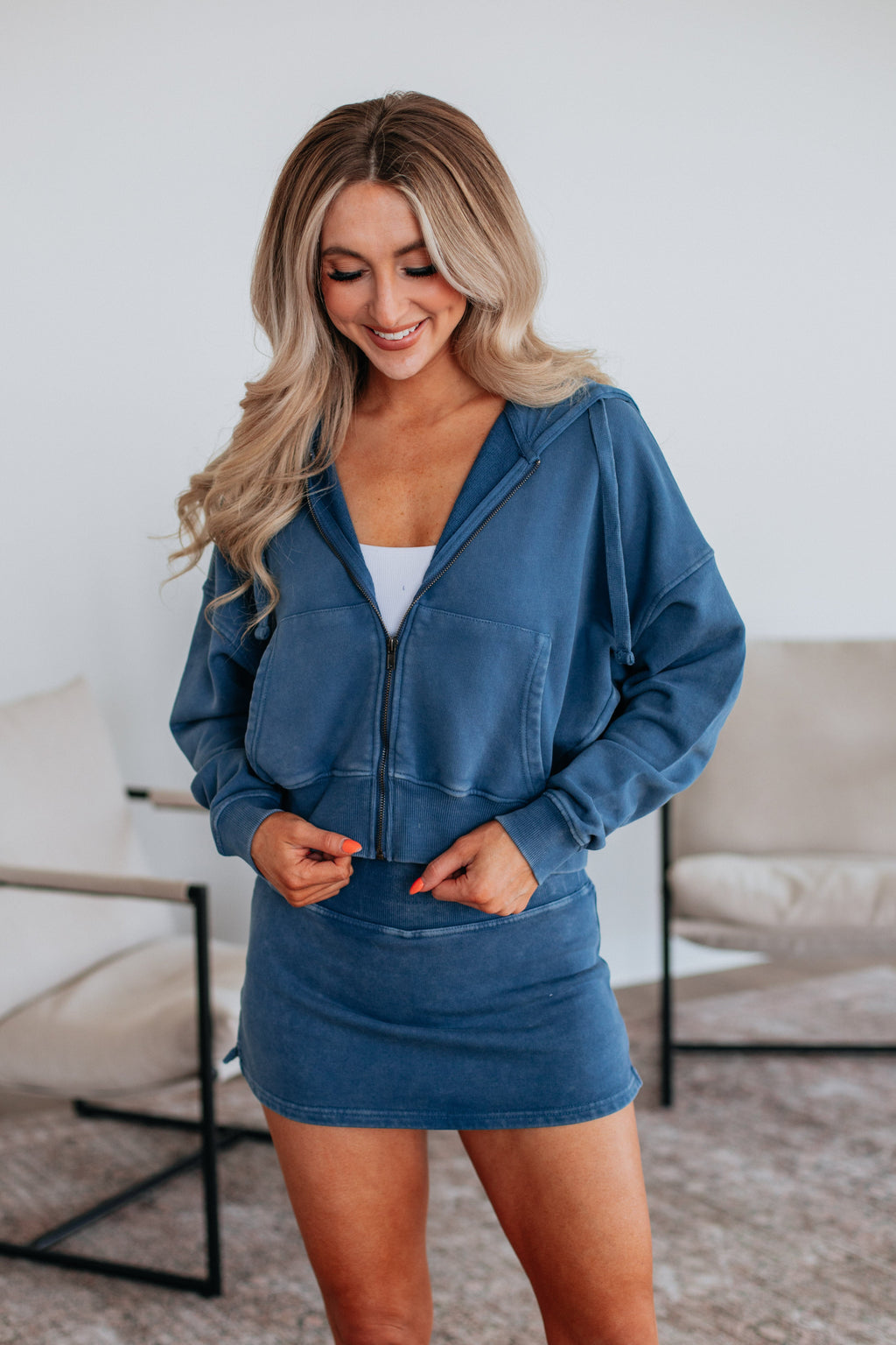 Zali Washed Jacket - Steel Blue