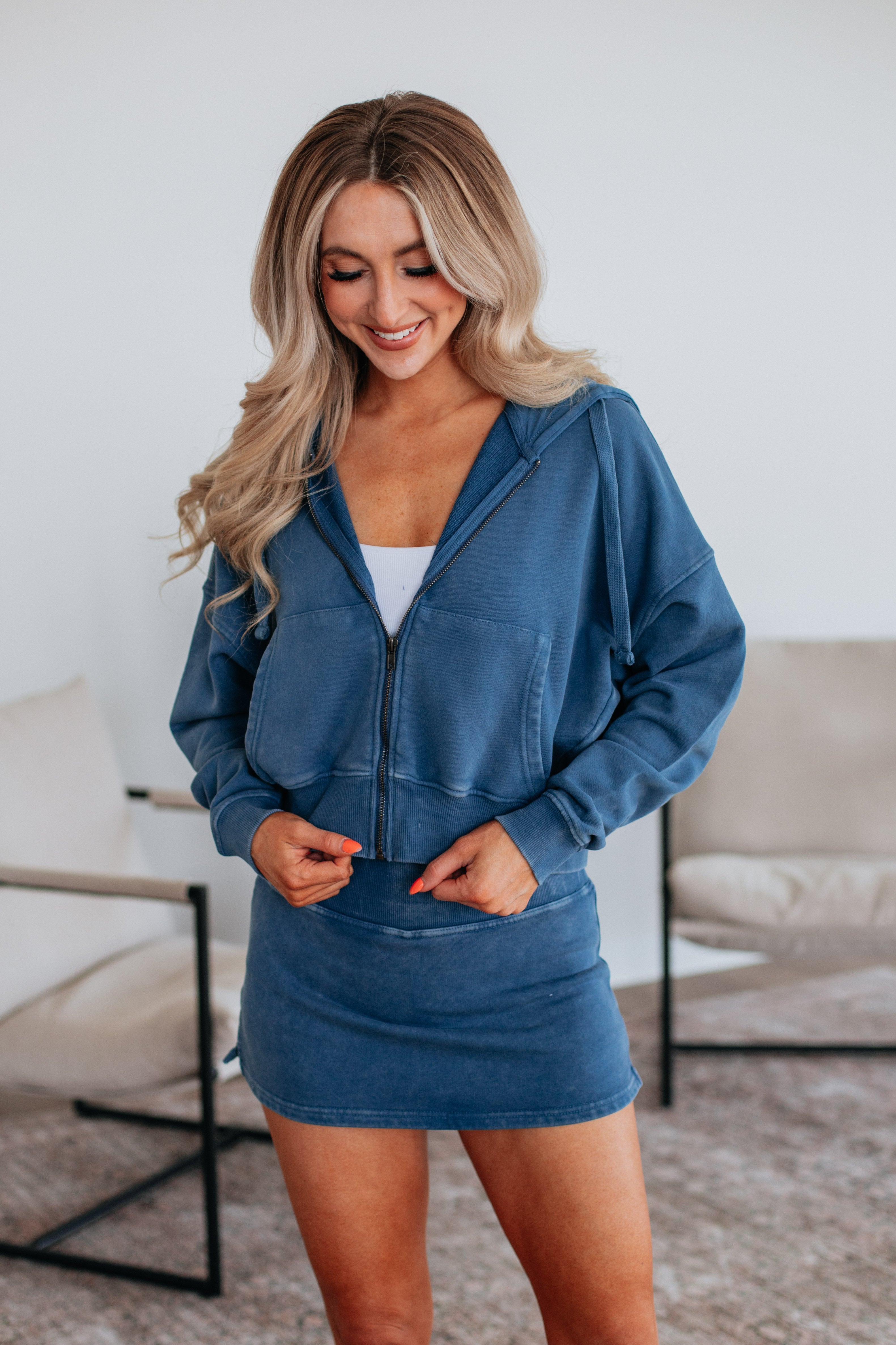 Zali Washed Jacket - Steel Blue