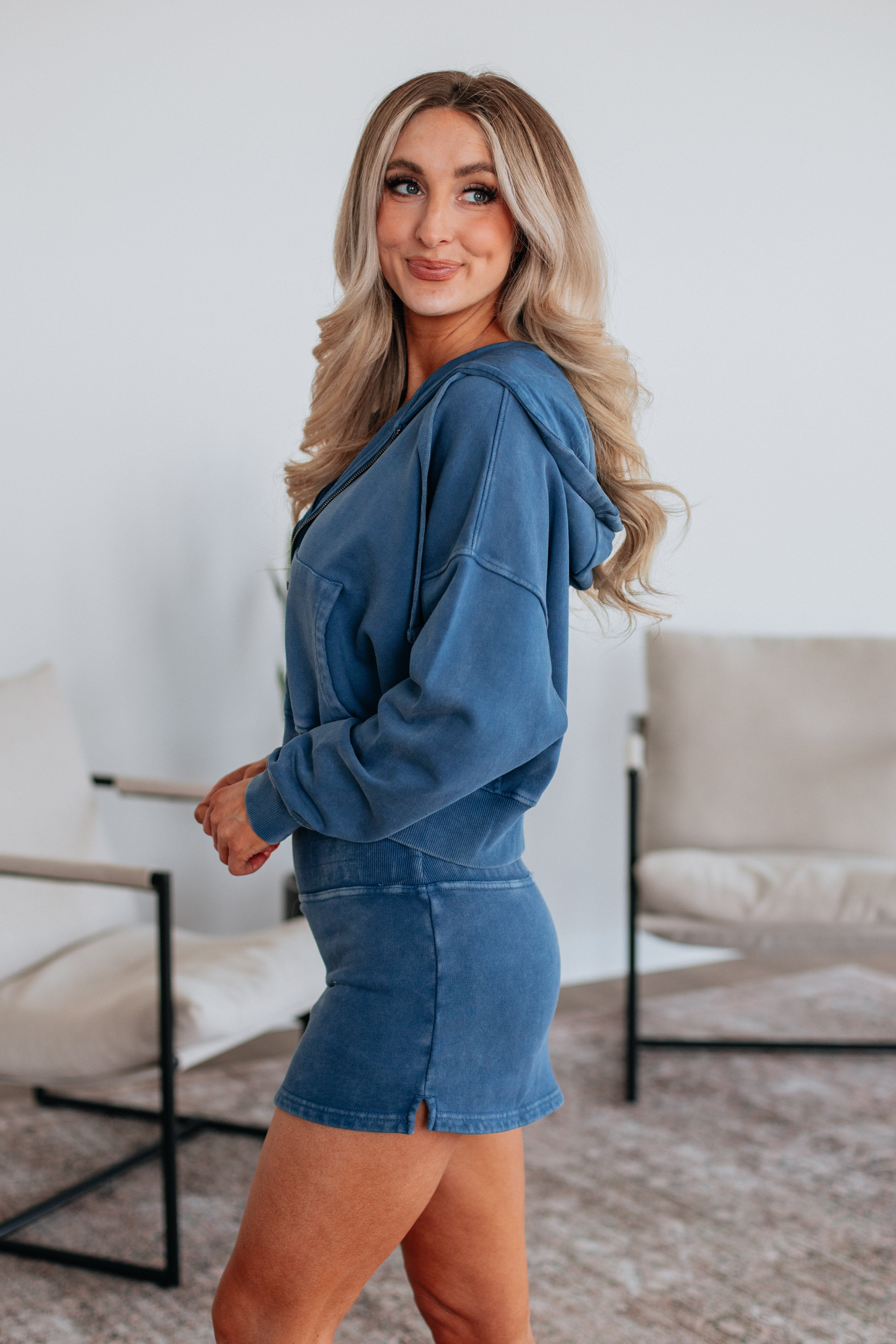 Zali Washed Jacket - Steel Blue