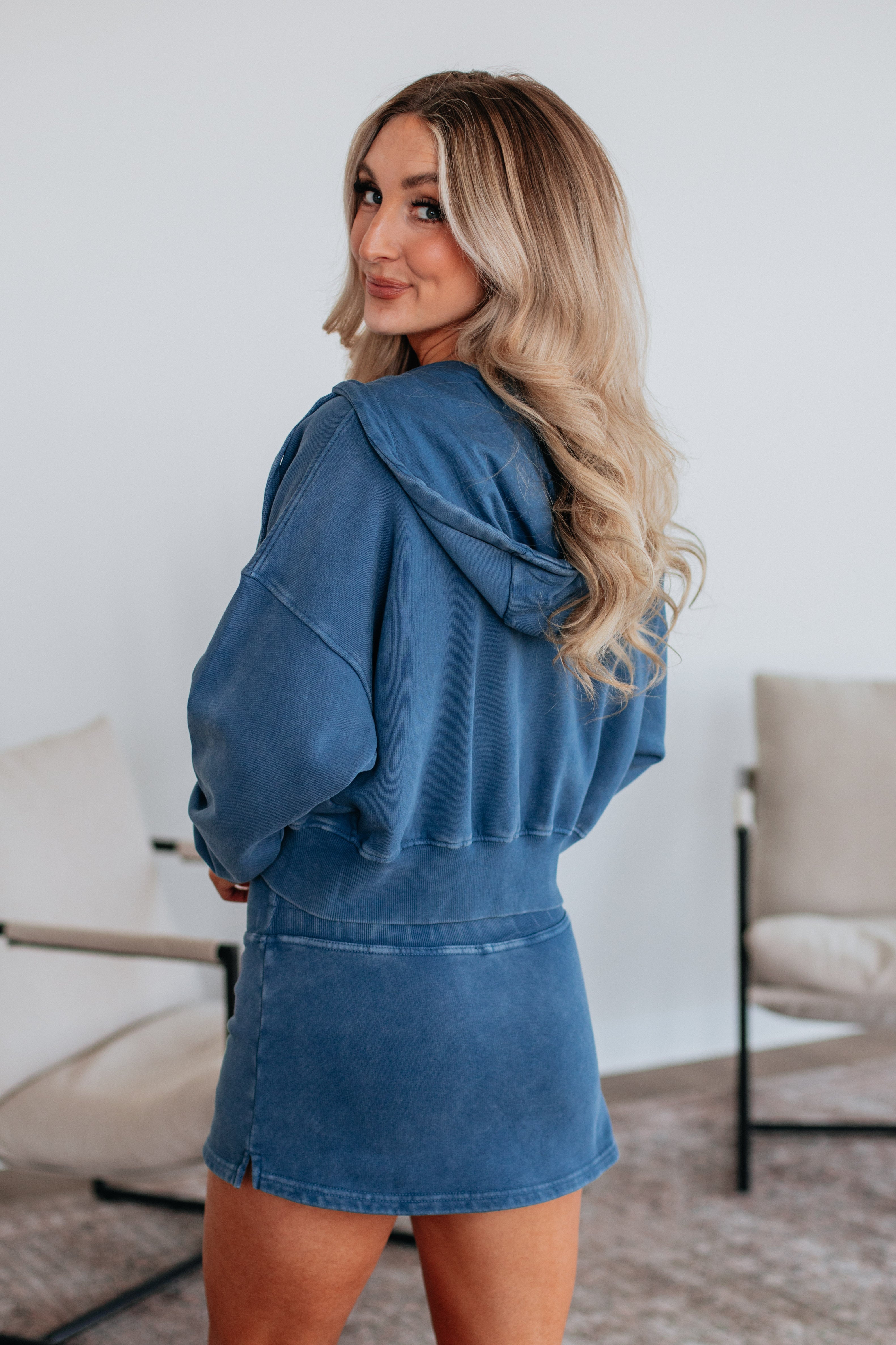 Zali Washed Jacket - Steel Blue