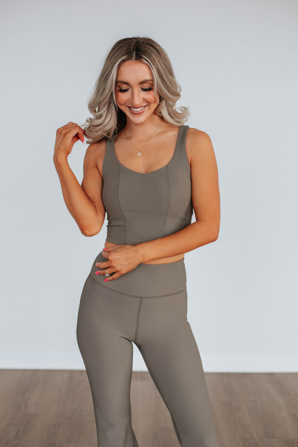 Zinia Ribbed Tank - Mink