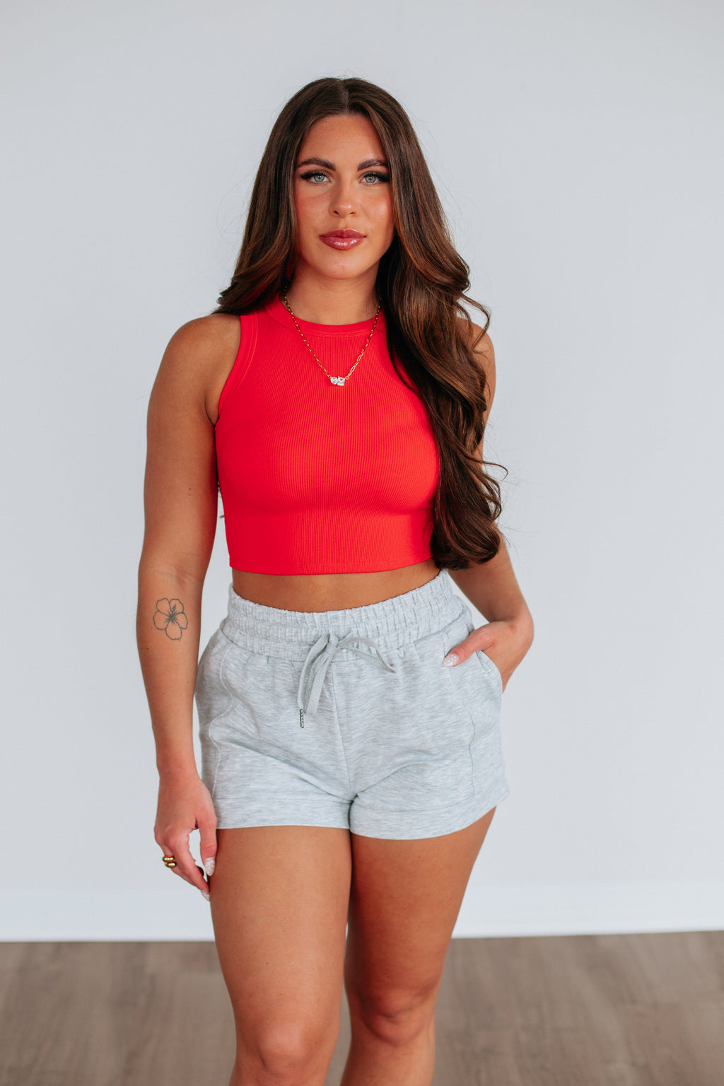 Whitley Ribbed Tank - Heatwave