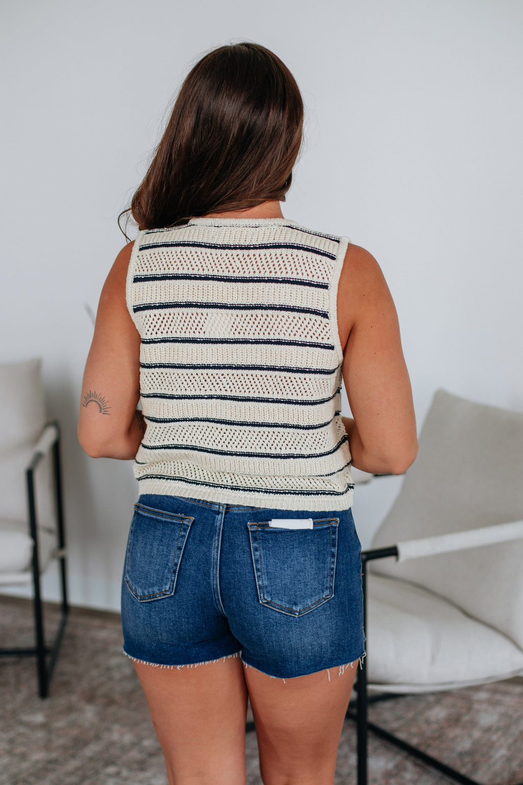 Azella Striped Knit Vest