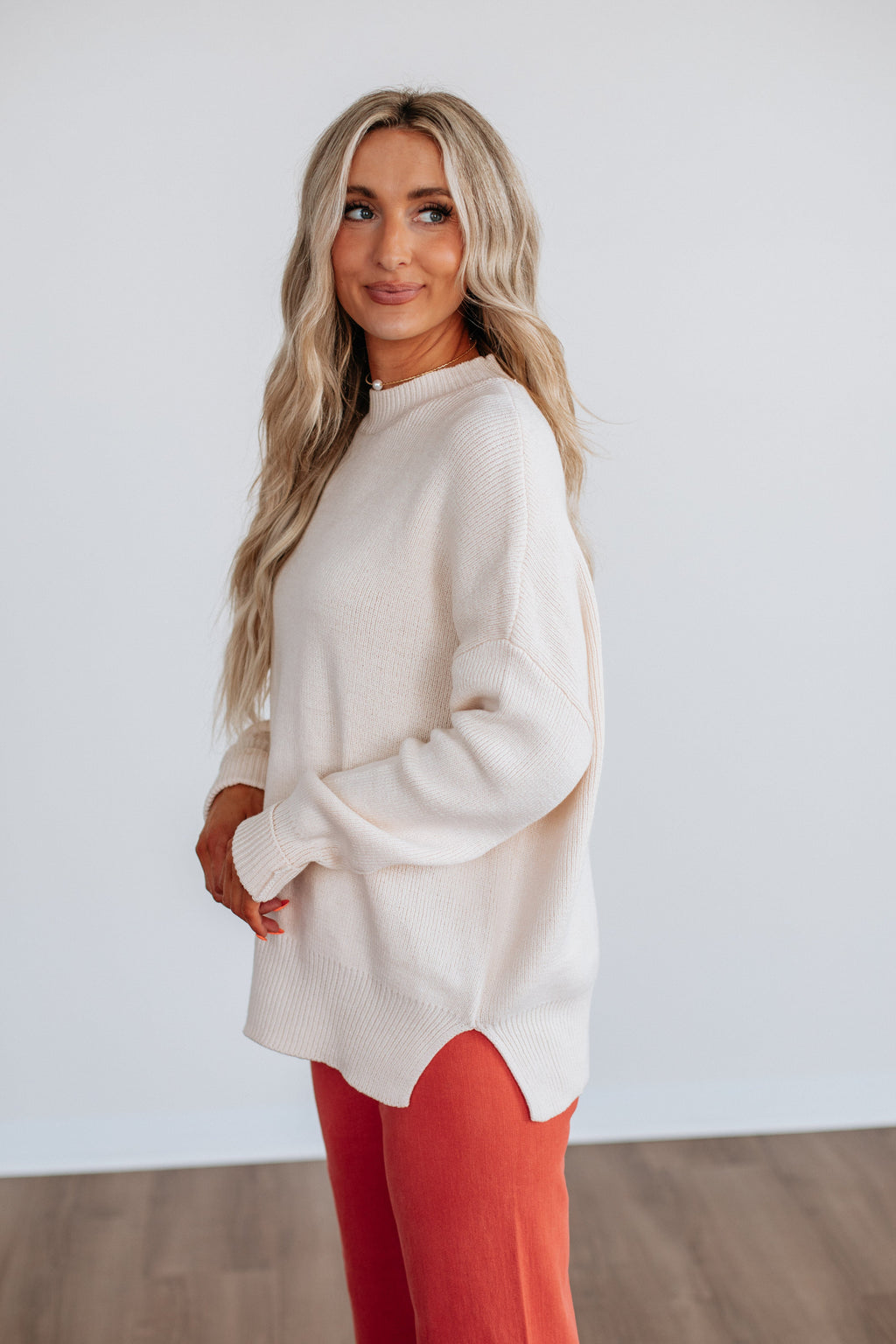 Chelsea Mock Neck Sweater - Natural