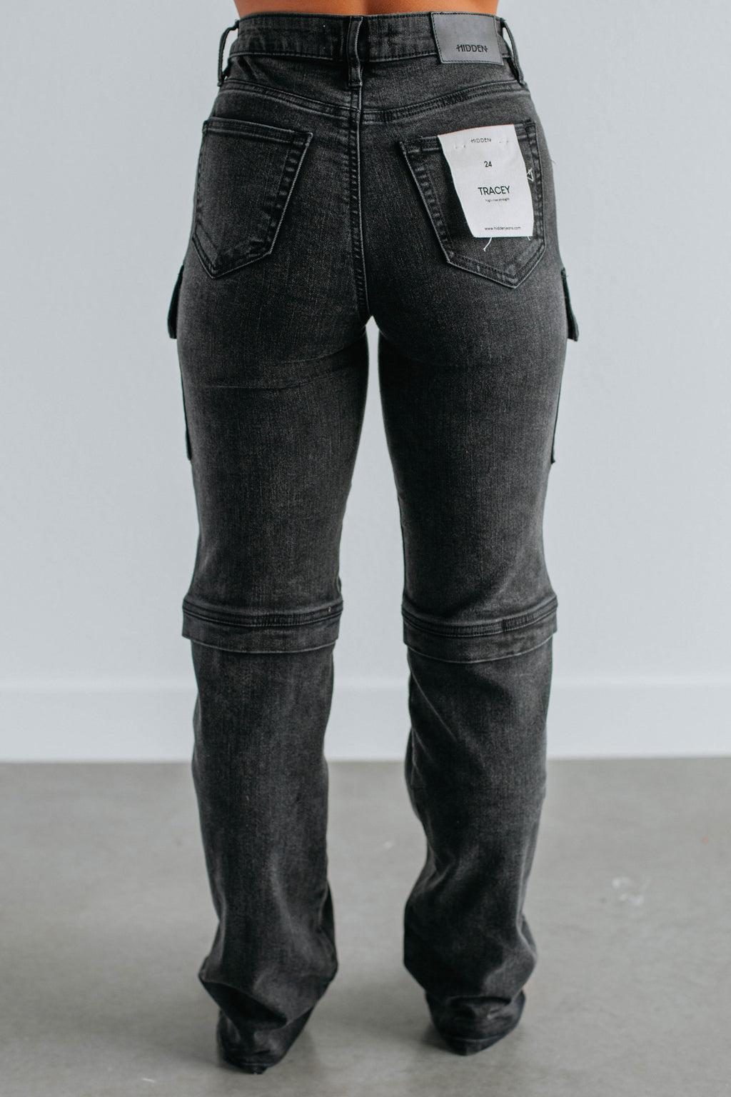 Tracey Hidden Cargo Jeans - Vintage Black