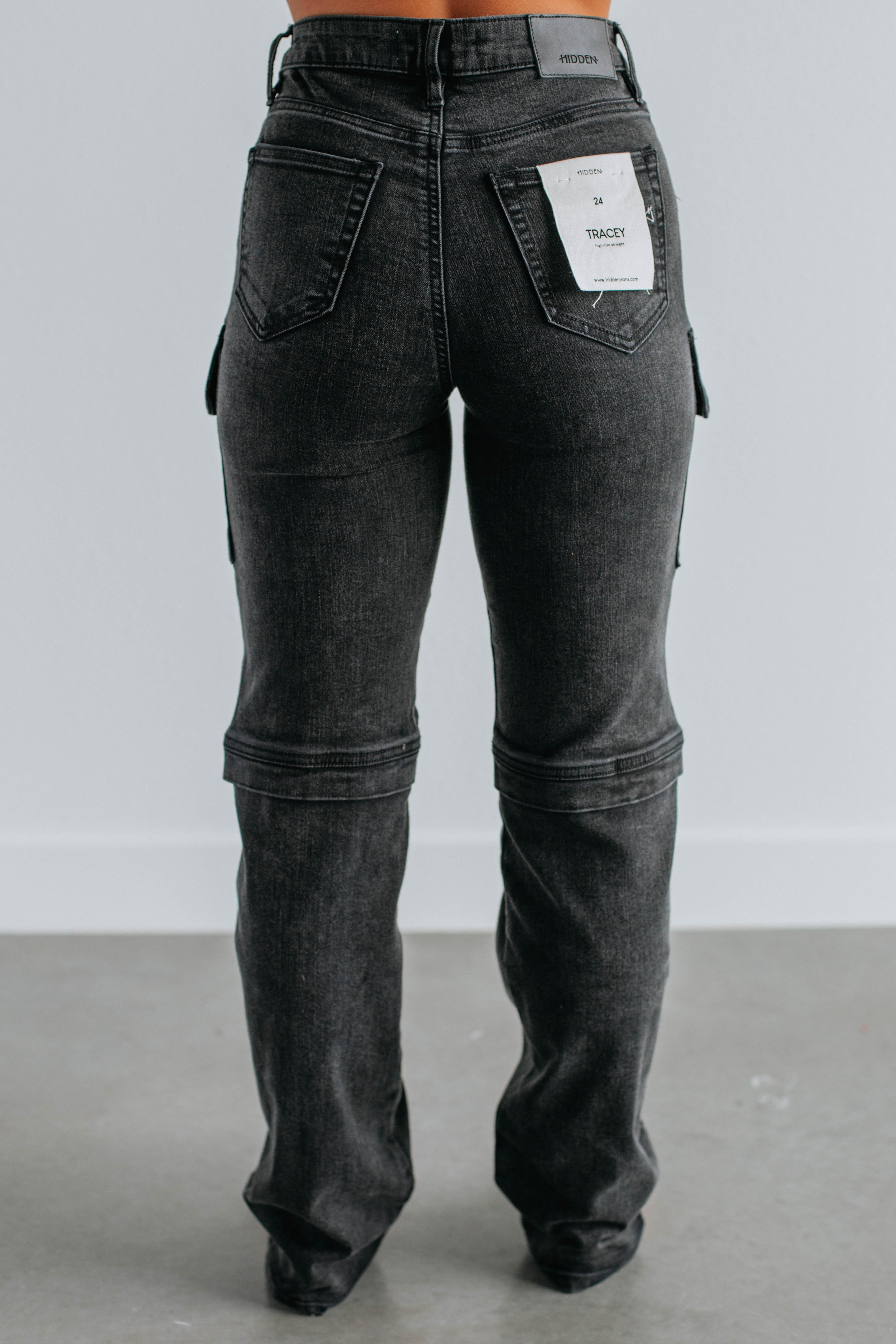 Tracey Hidden Cargo Jeans - Vintage Black